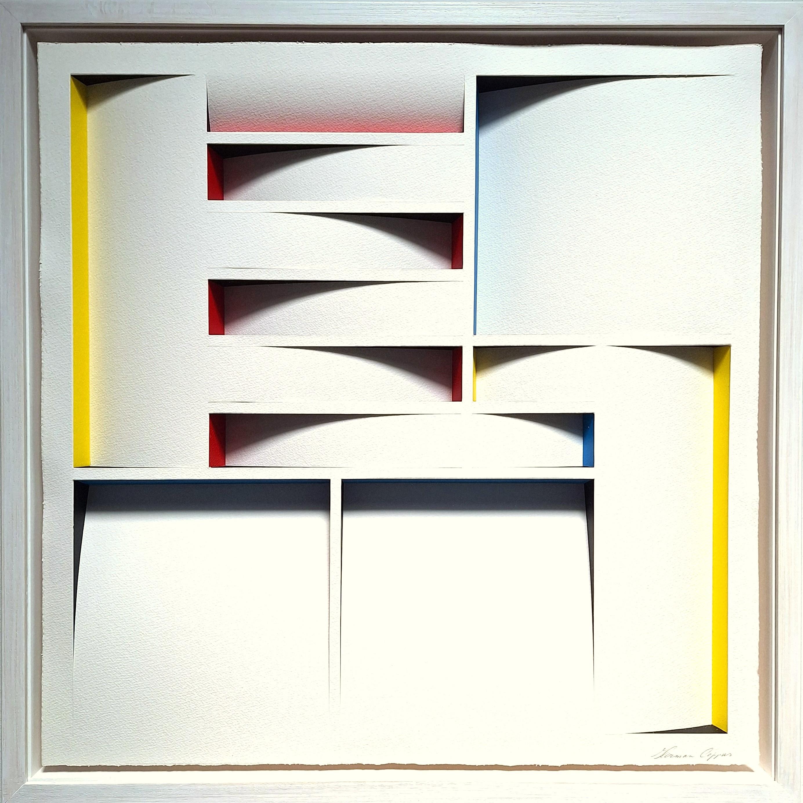 ZT 241216 - pittura geometrica astratta contemporanea moderna multicolore in rilievo