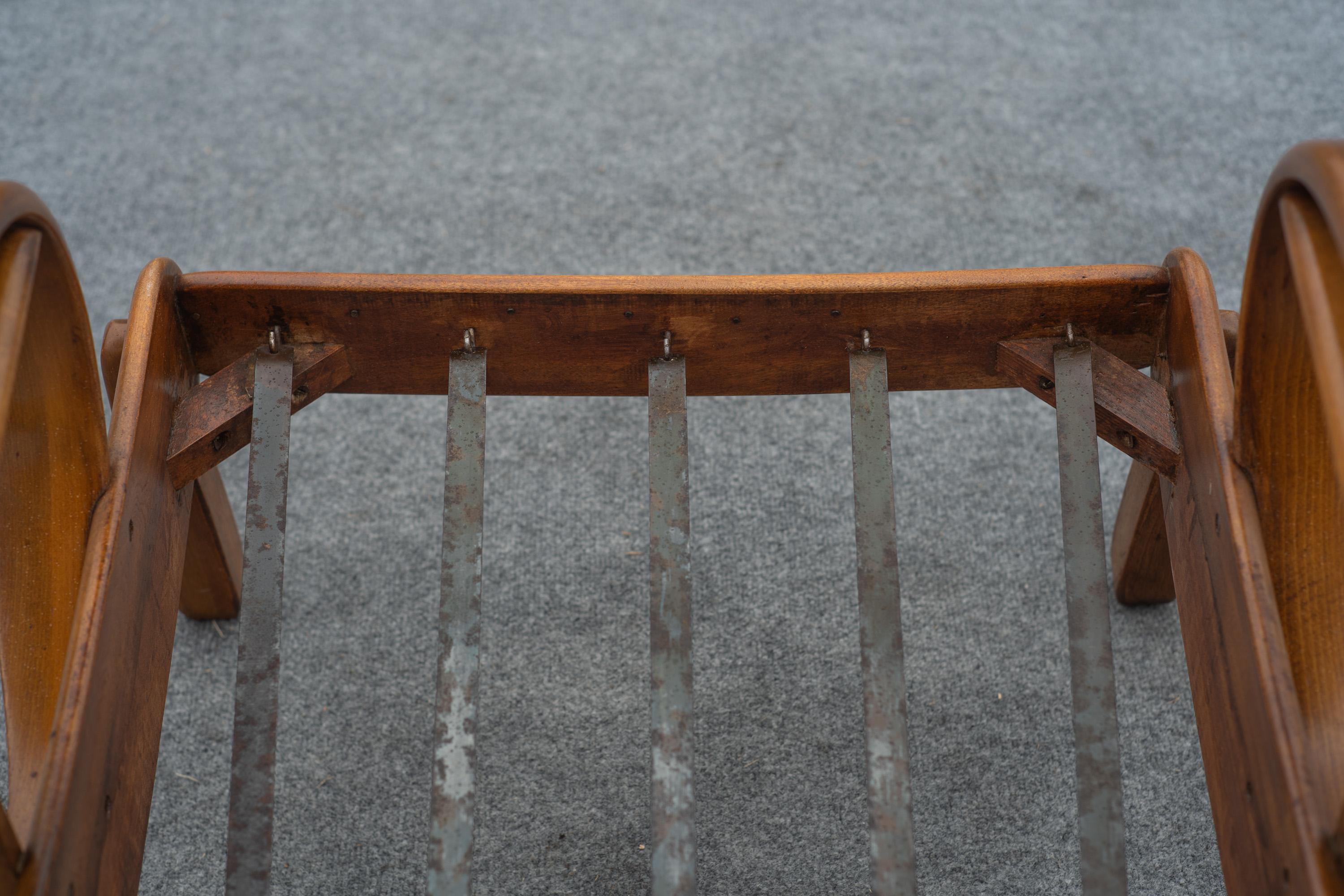 Herman De Vries for Cushman Wide Paddle Lounge Chair, Solid Maple & Brown, 1940s 11