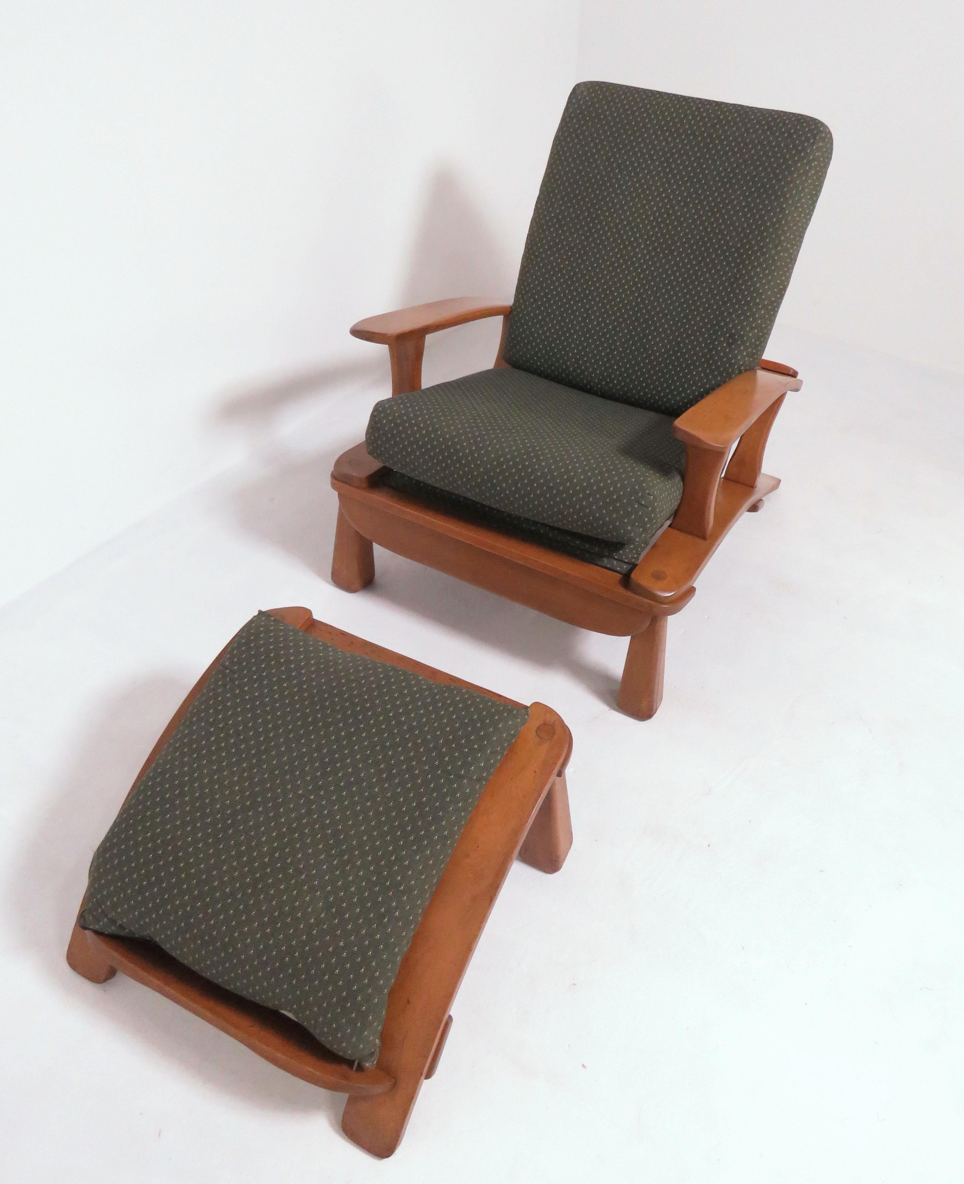 American Herman DeVries for Cushman Furniture Morris Chair and Ottoman, circa 1930s