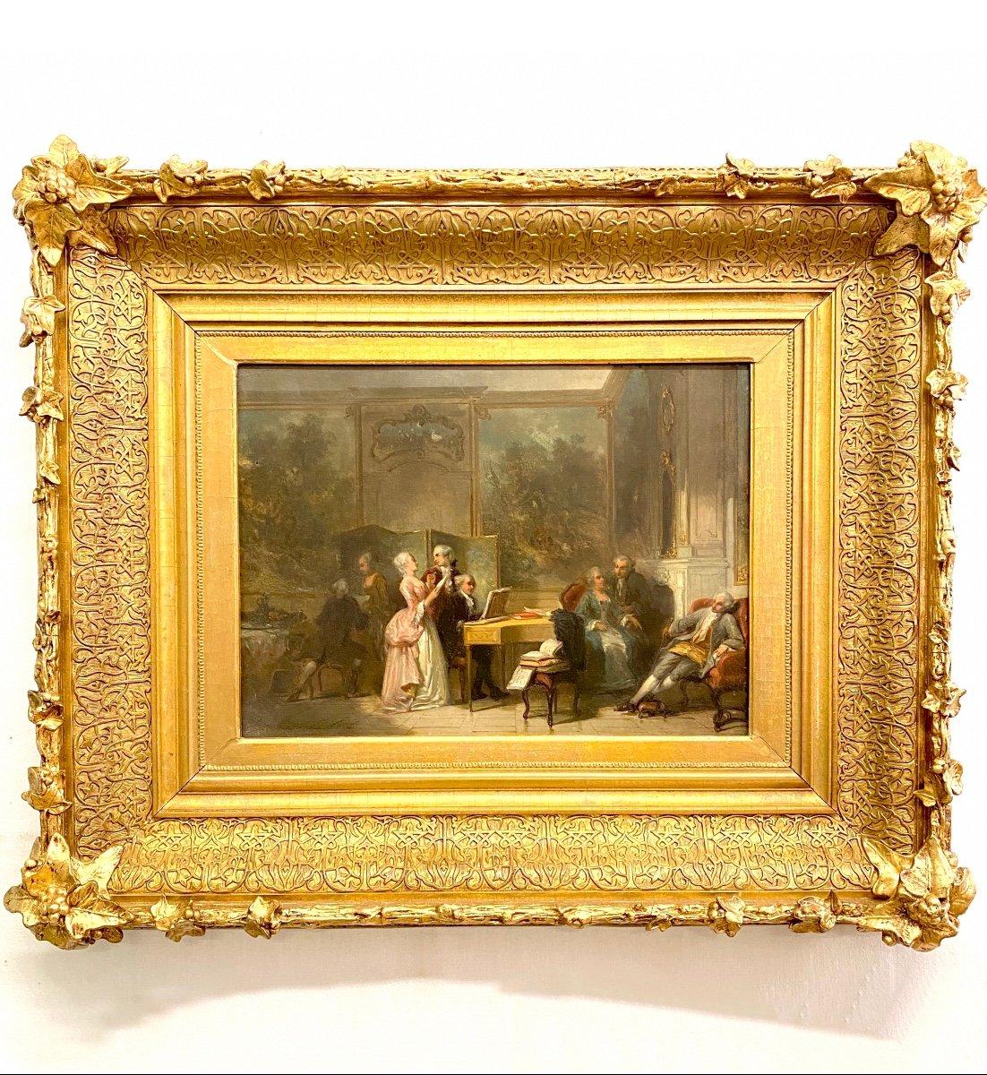 Herman Frederick Carel Ten Kate - The Music Room, Oil On Panel Signed For Sale 5