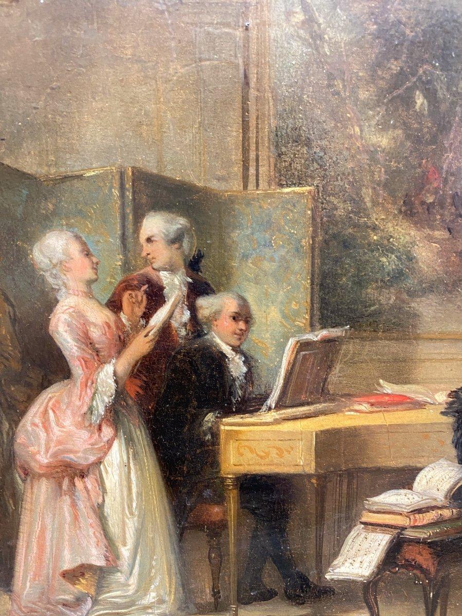 Oiled Herman Frederick Carel Ten Kate - The Music Room, Oil On Panel Signed For Sale