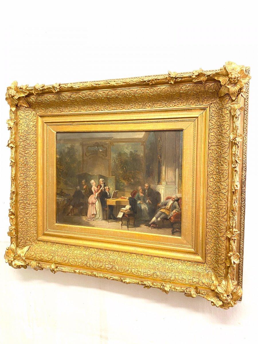 Herman Frederick Carel Ten Kate - The Music Room, huile sur panneau signée en vente 1