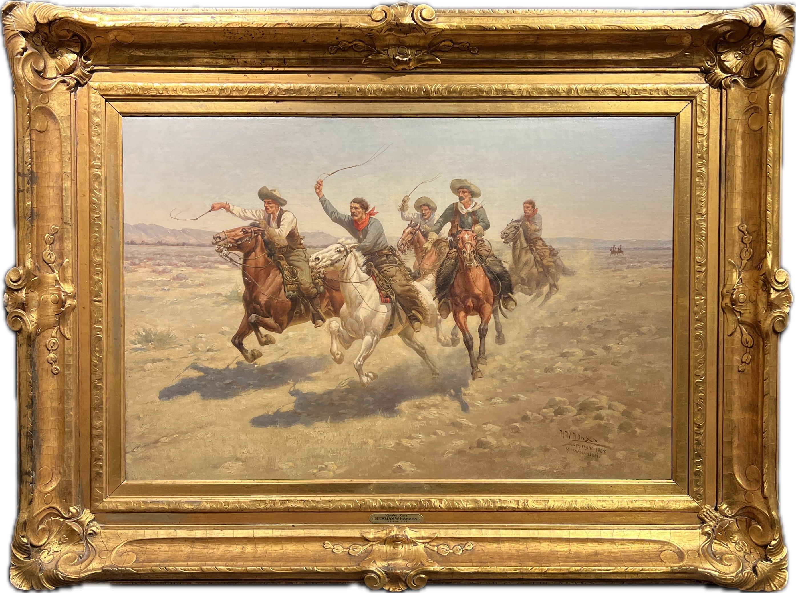 Cowboy-Rennen – Painting von Herman Hansen