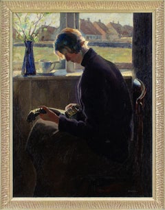Herman Jensen, A Musician, Oil Painting 