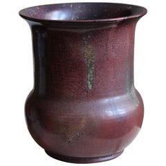 Herman Kähler, Sizable Vase, Oxblood-Glazed Stoneware, Denmark, C. 1900