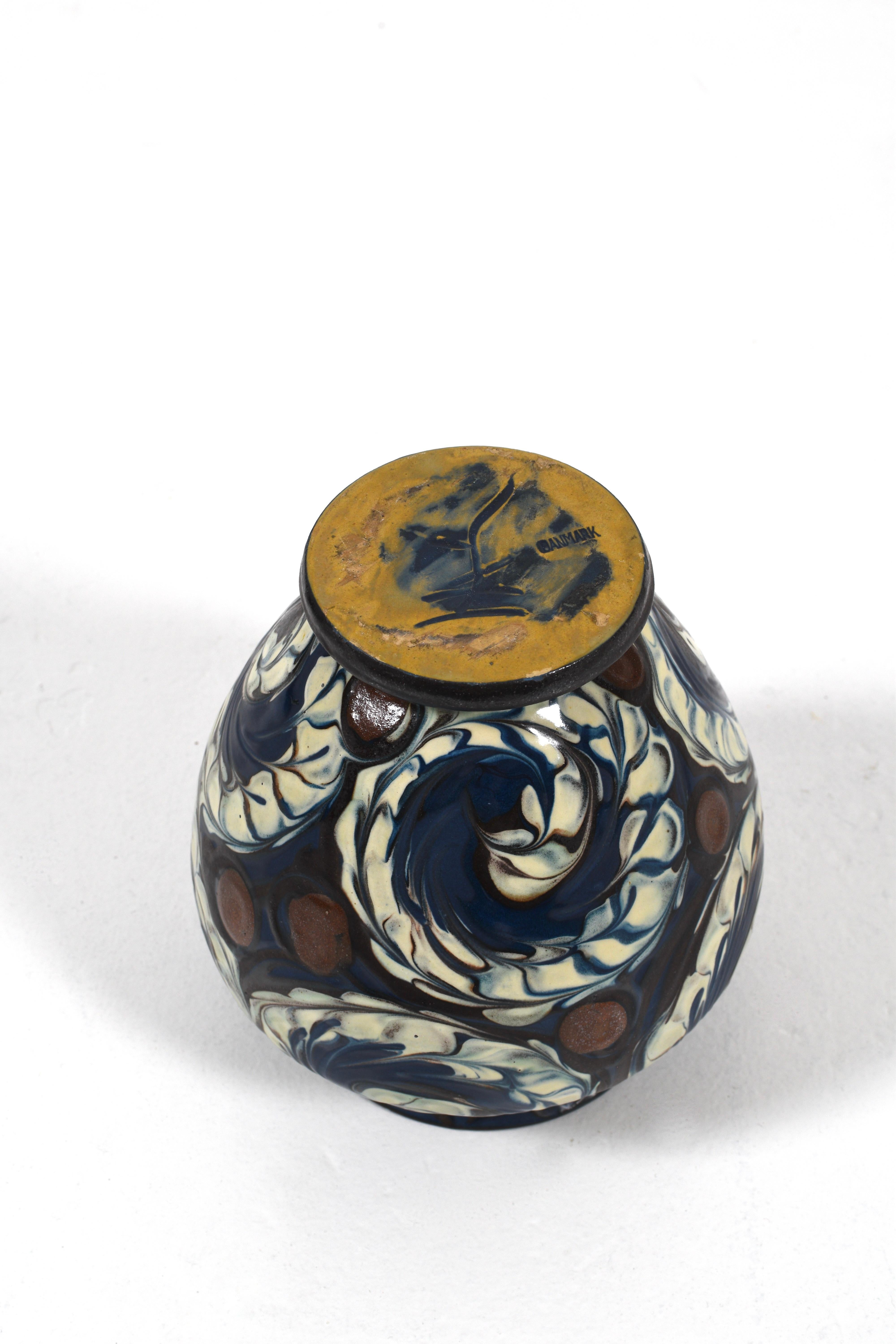 Vaso in ceramica smaltata Herman A. Kähler, Danimarca, inizio anni '20 In condizioni buone in vendita a Göteborg, SE