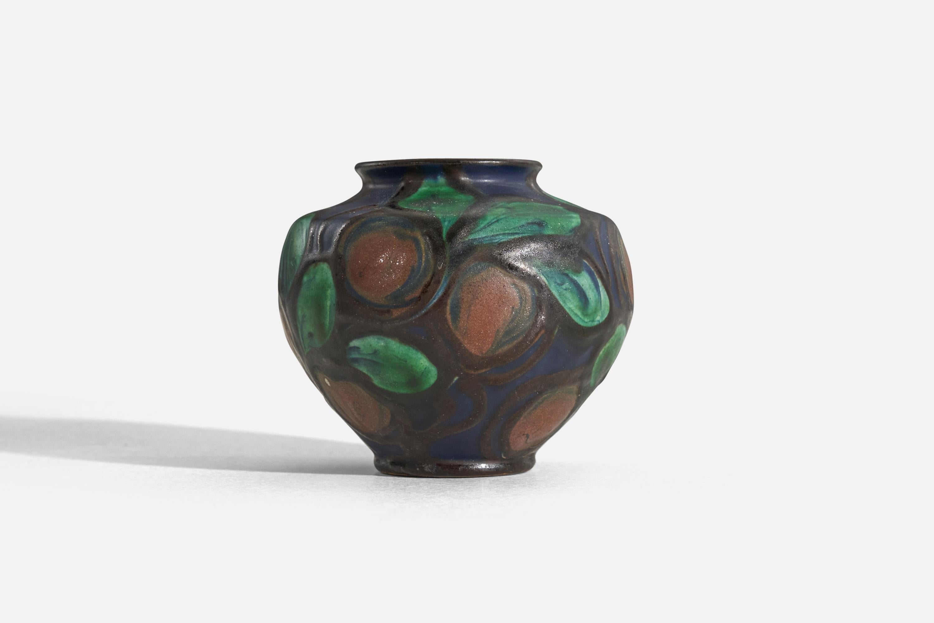 Scandinavian Modern Herman Kähler, Vase, Glazed Earthenware, Denmark, c. 1900 For Sale