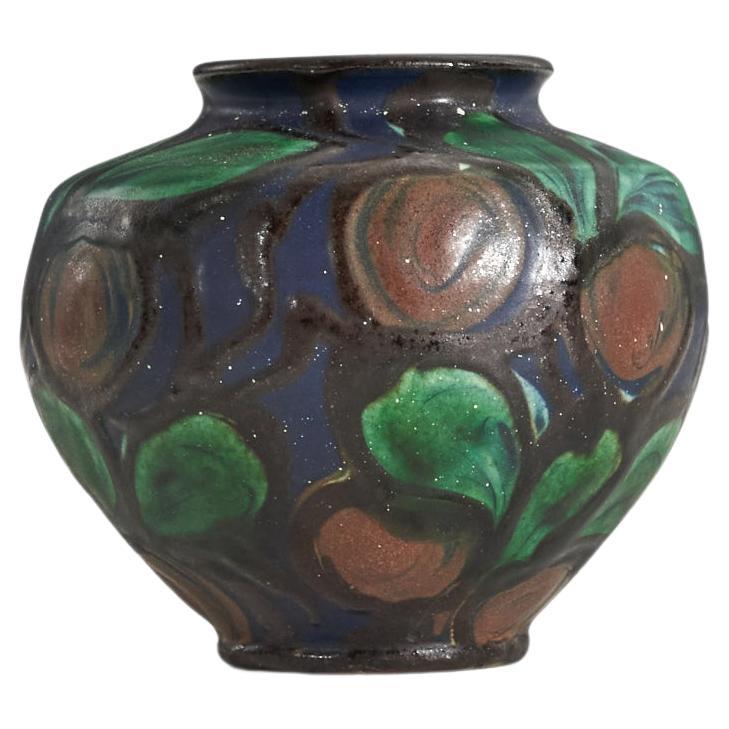 Herman Kähler, Vase, Glazed Earthenware, Denmark, c. 1900 For Sale