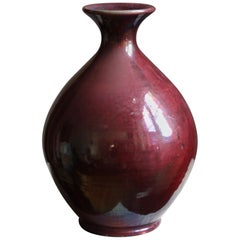 Herman Kähler, Vase, Oxblood-Glazed Stoneware, Denmark, C. 1900