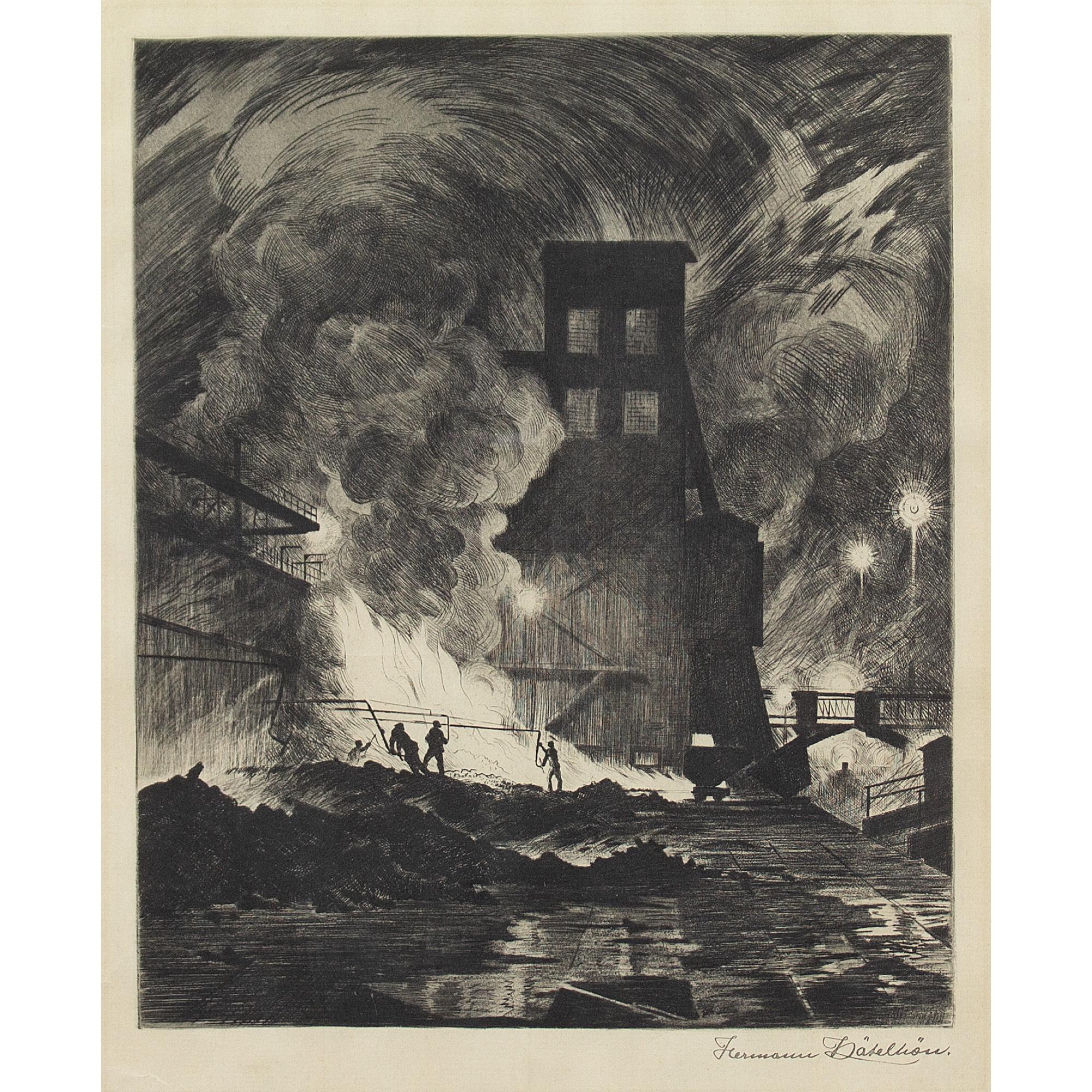 Hermann Kätelhön, Quattro scene di miniera, acquaforte 2