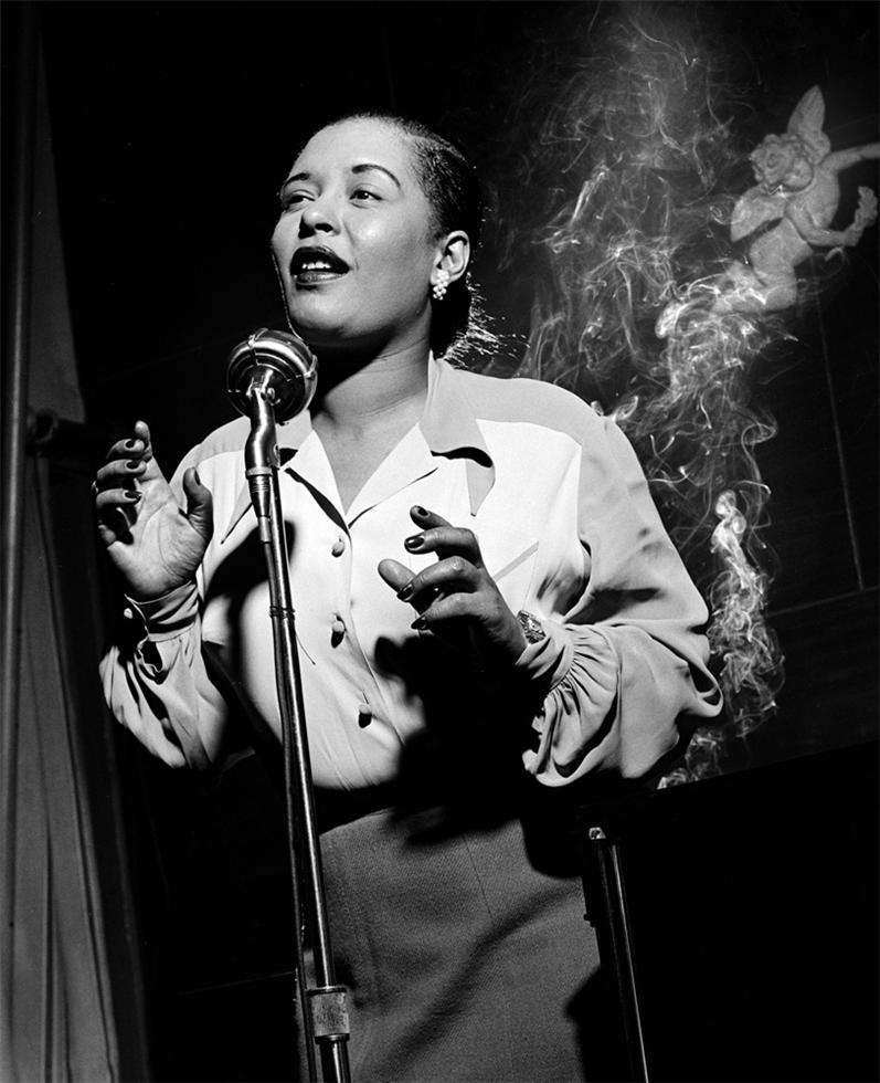 Herman Leonard Portrait Photograph - Billie Holiday, NYC, 1949