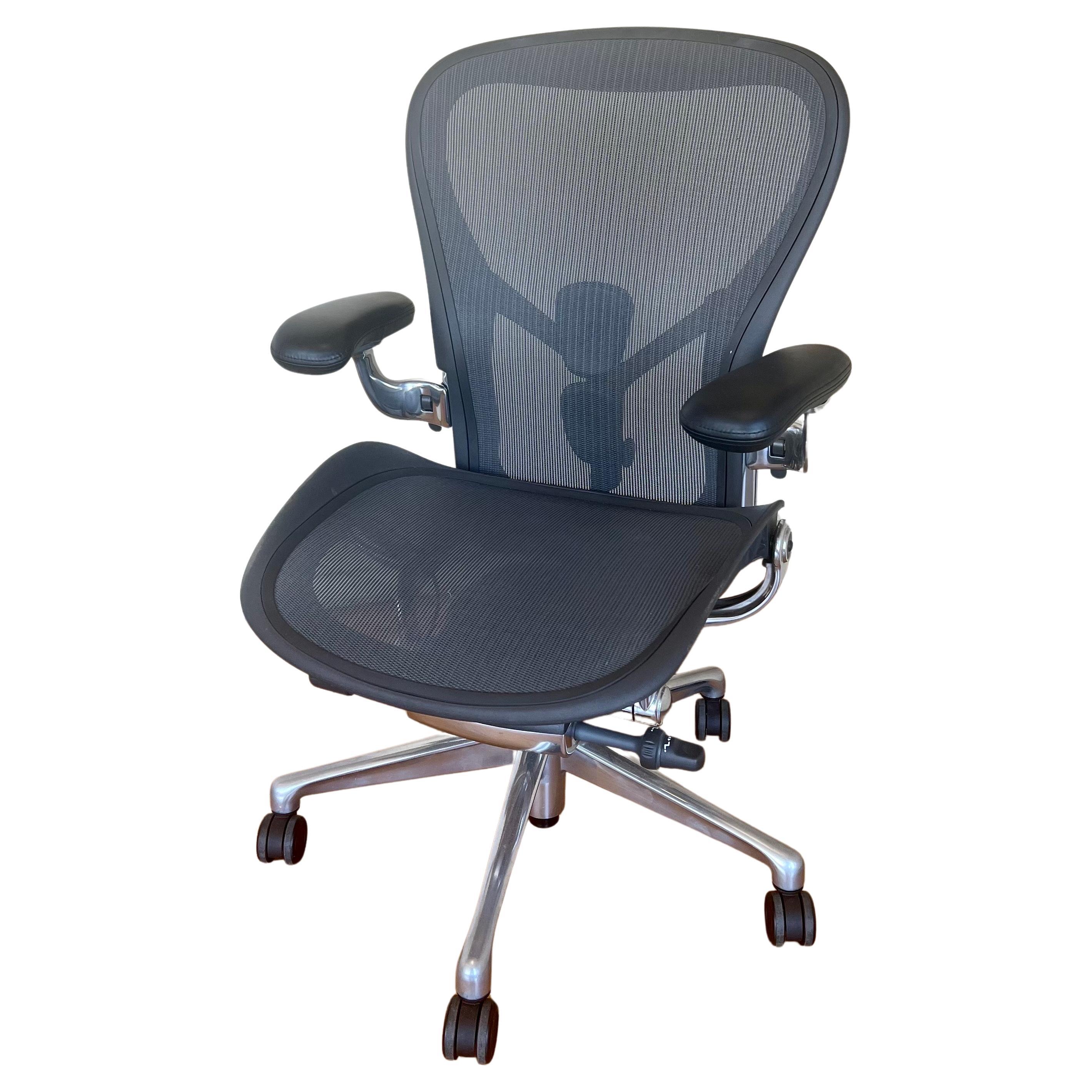 Stunning executive desk chair in excellent condition the Ferrari of all desk chairs, very clean and in nice condition made by Herman Miller these are the largest size, size C, with aluminum frames. These chairs retail for $2700 each.