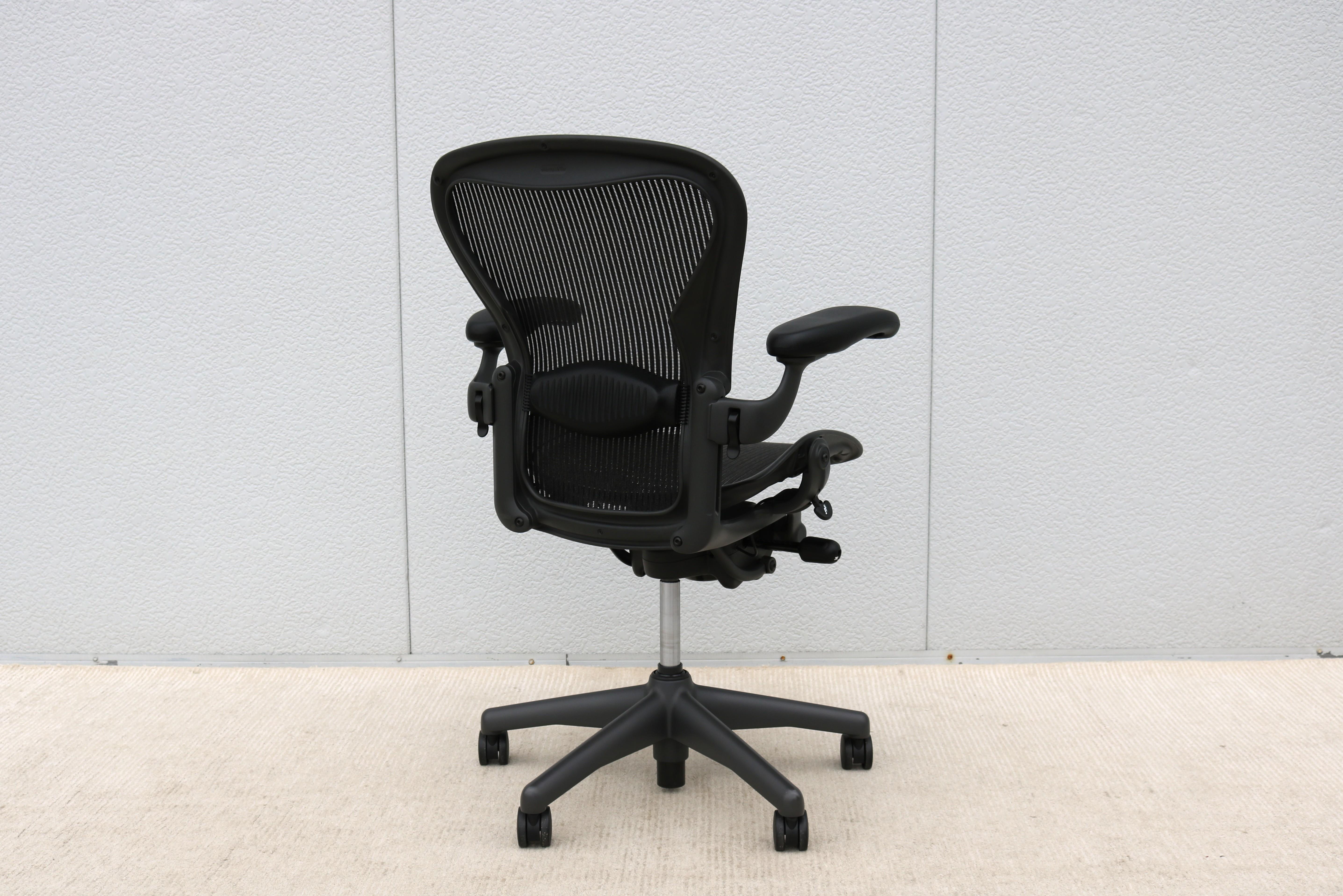 Sedia Herman Miller Aeron Taglia B, Carbon Mesh e Grafite, completamente regolabile, 2016 in vendita 4