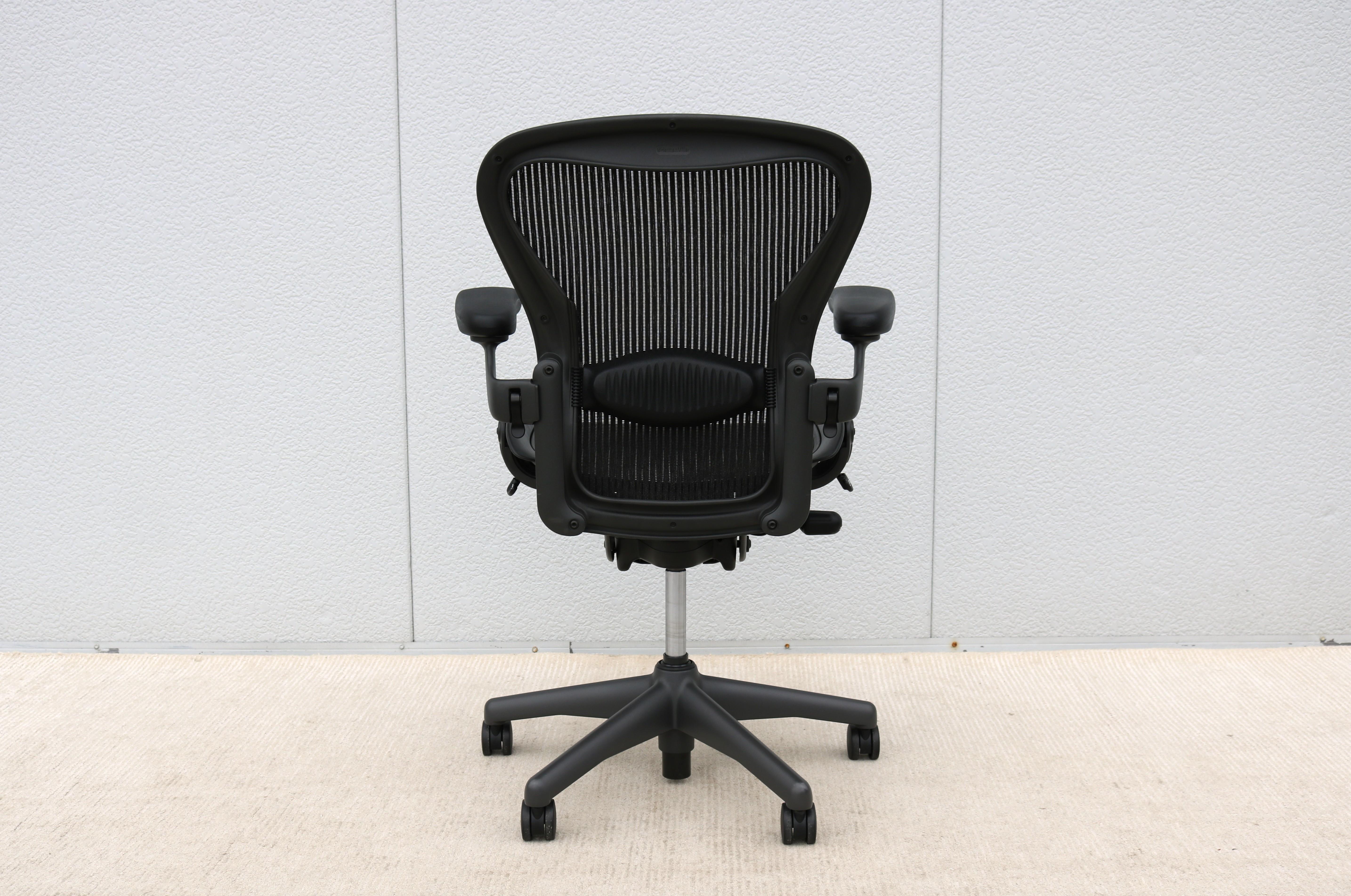 Sedia Herman Miller Aeron Taglia B, Carbon Mesh e Grafite, completamente regolabile, 2016 in vendita 5