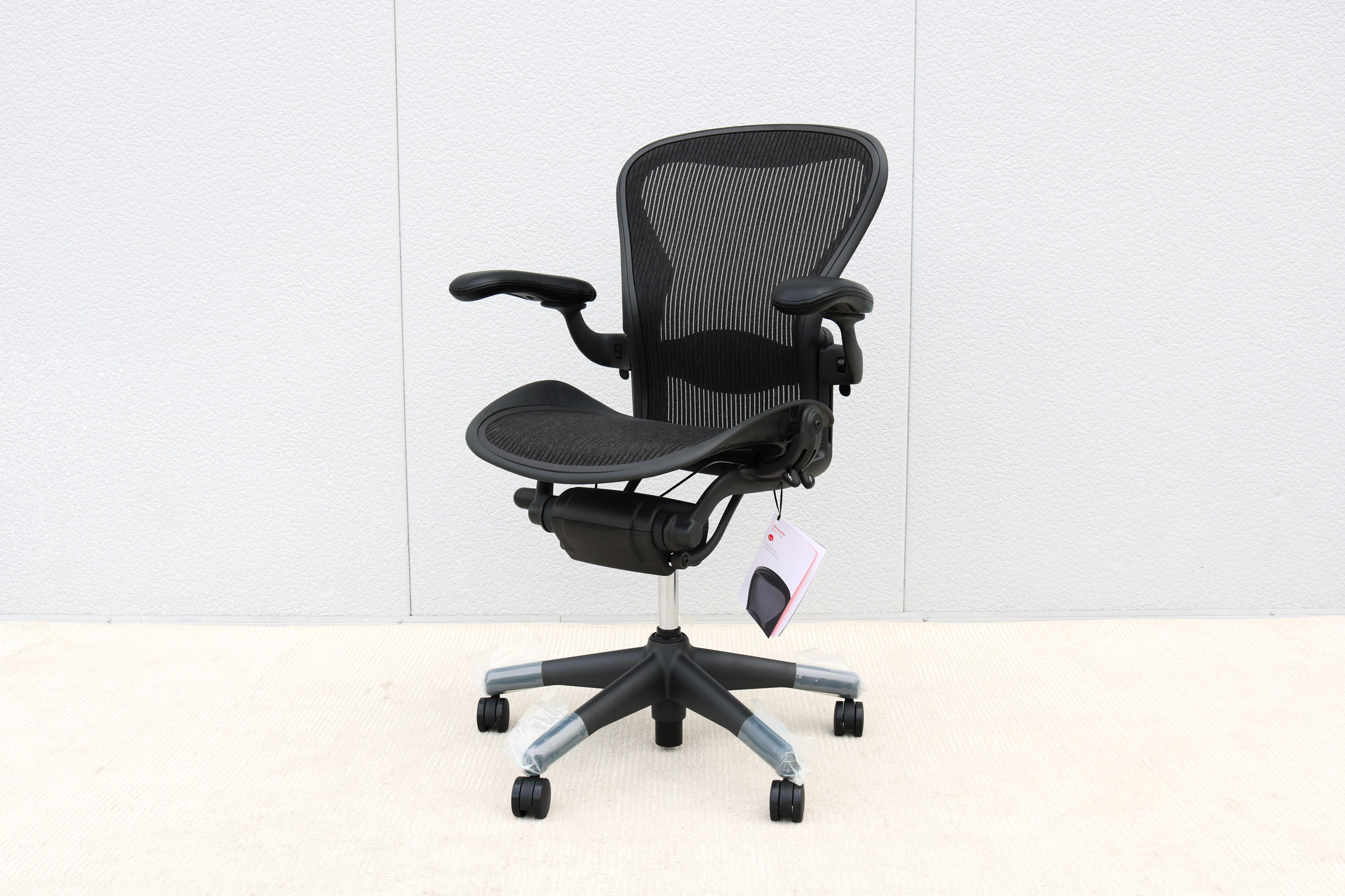 Aeron chair size (B) fully loaded with all adjustments by Herman Miller.
It's the best and most admired and recognized ergonomic office chair ever made.
Its innovative design and support for a range of postures, activities, and body types, have made