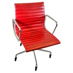 Herman Miller Aluminum Group Office Chair in Original Red Leather