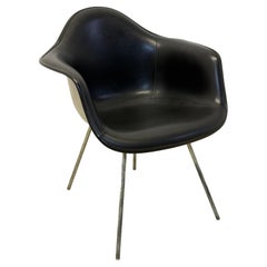 Herman Miller Black Naugahyde Arm Chair by Charles and Ray Eames, 1950
