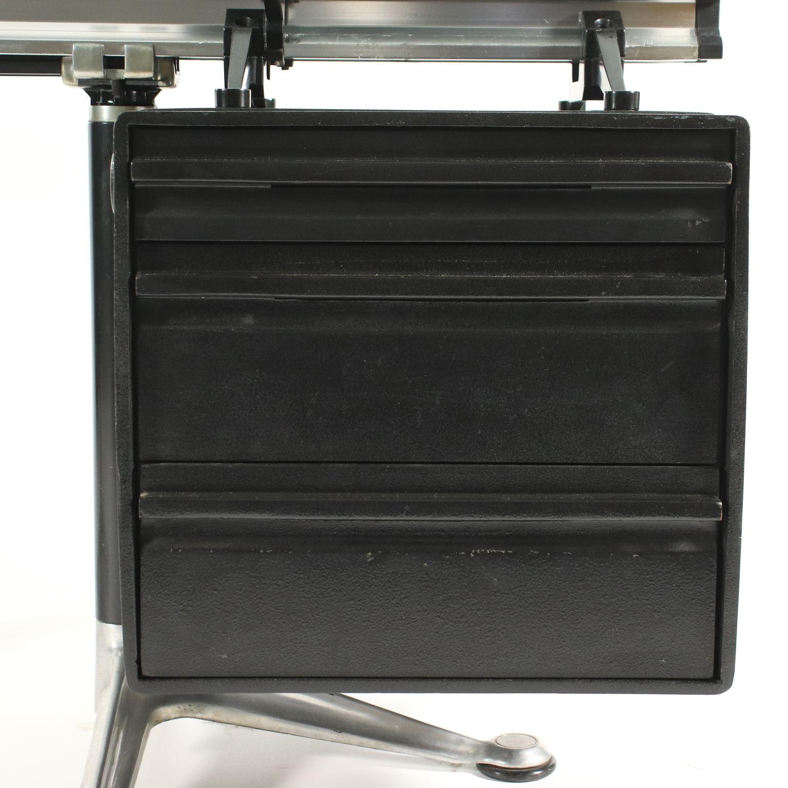 Other Herman Miller Bruce Burdick Desk Aluminium Metal Glass, 1970s-1980s