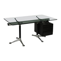 Herman Miller Bruce Burdick Desk Aluminium Metal Glass, 1970s-1980s