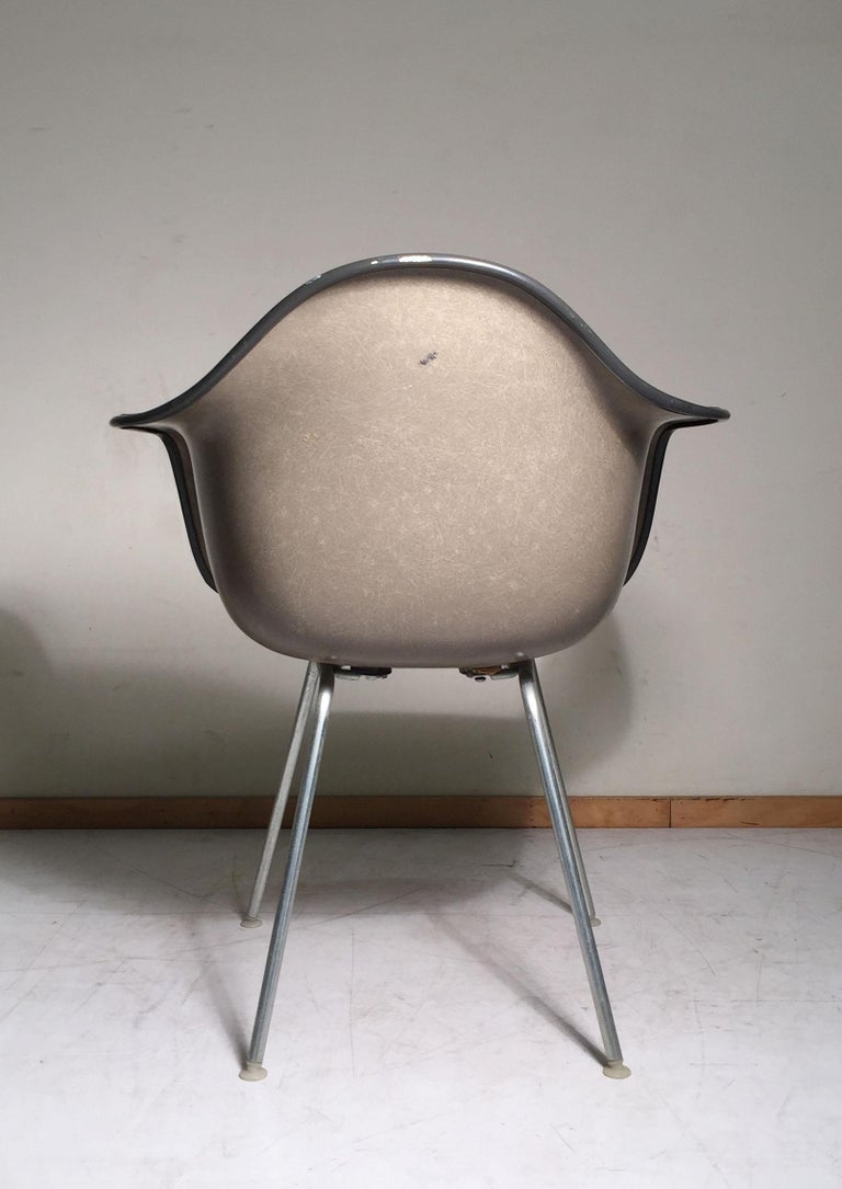 American Herman Miller Charles Eames Shell Chair Is a Nice Orange on Taupe Fiberglass For Sale