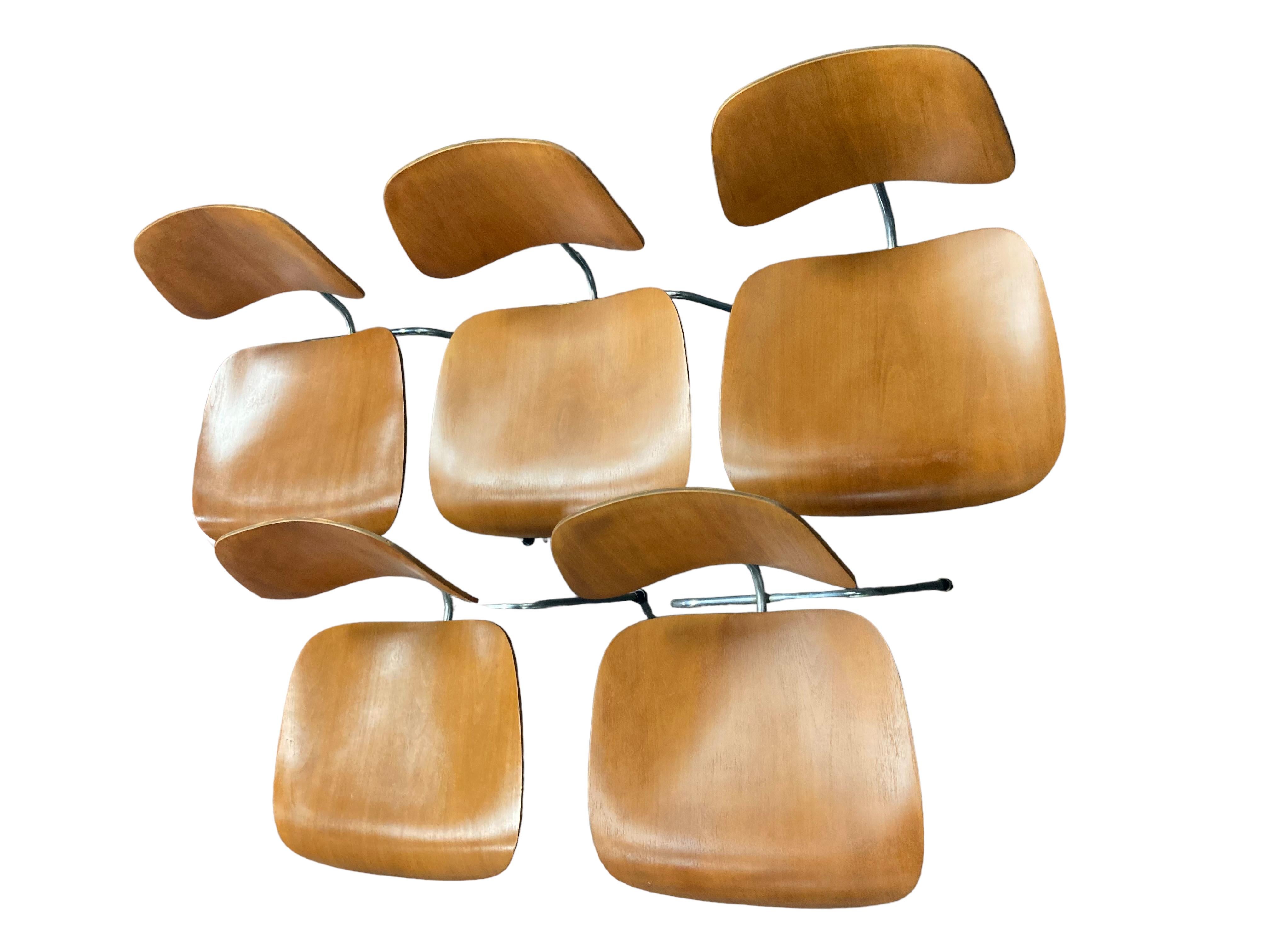 Mid-Century Modern Herman Miller Charles & Ray Eames LCM Chair Set of 5