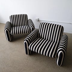 Herman Miller Chiclet Chairs in Velvet Stripes, a pair
