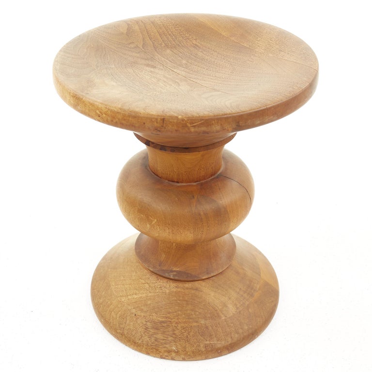 Herman Miller Eames 1970's Mid Century Walnut Time Life Stool at 1stDibs