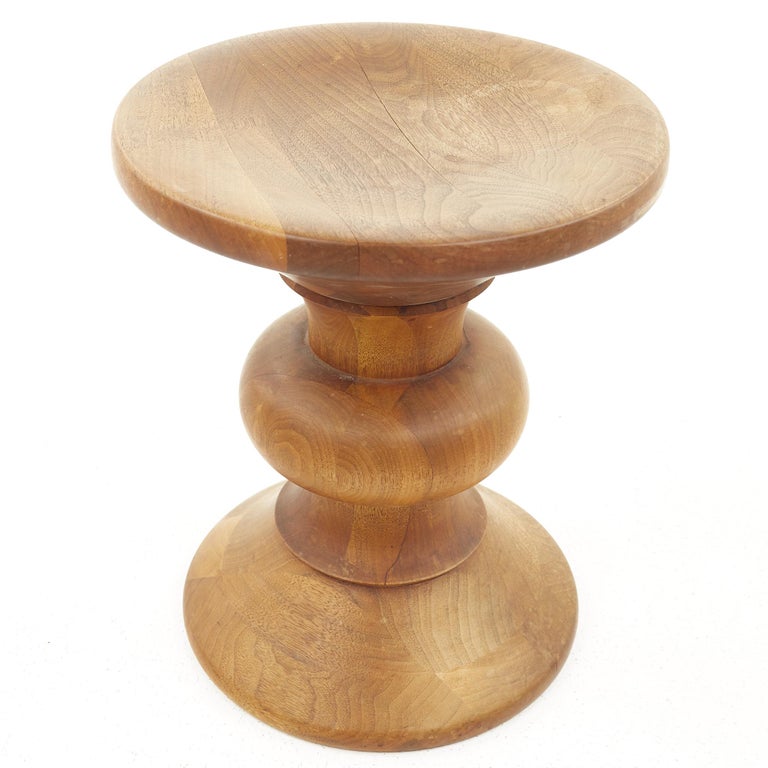 Herman Miller Eames 1970's Mid Century Walnut Time Life Stool at 1stDibs