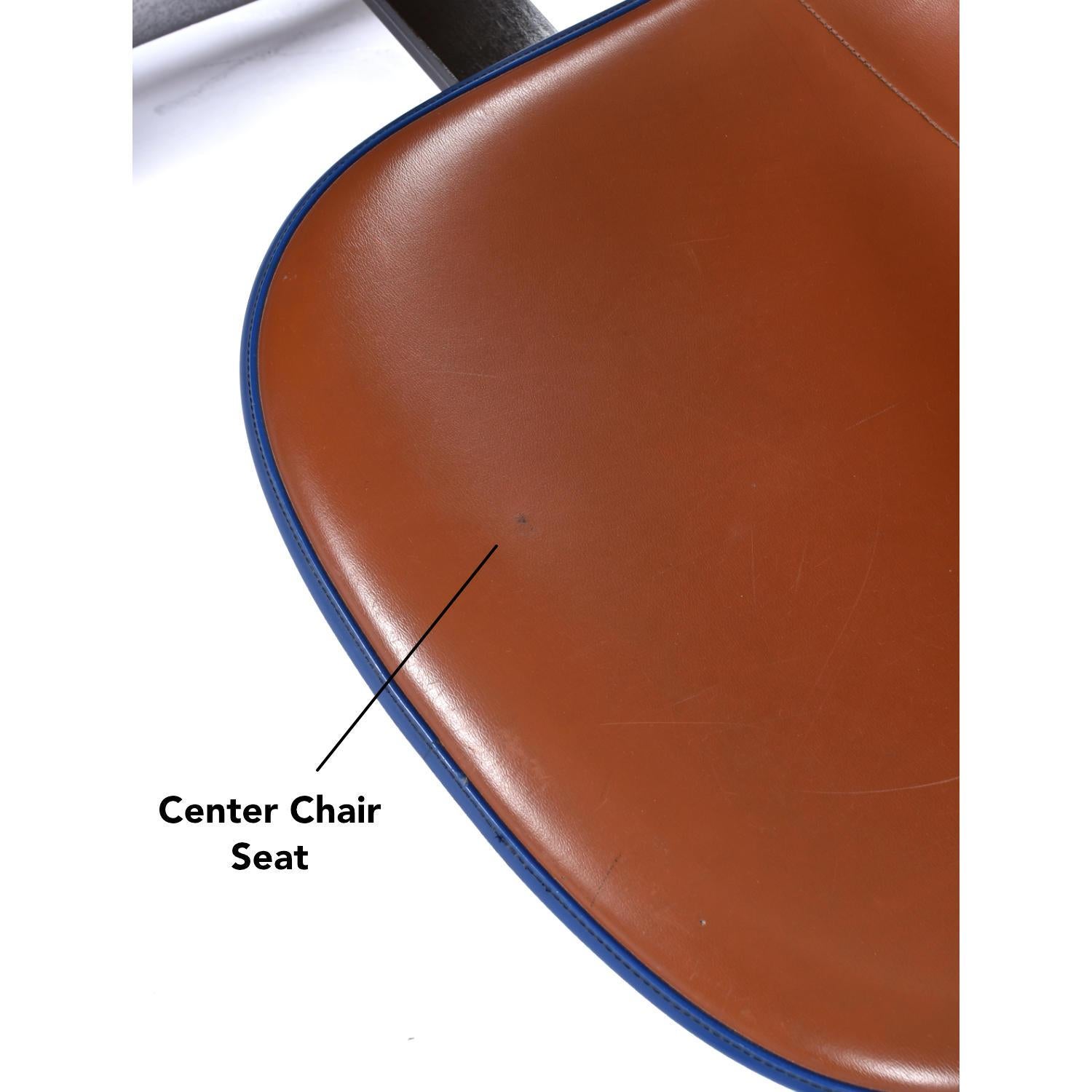Herman Miller Eames 3-Seat Tandem Bench Eastern Air Lines Red Orange Naugahyde For Sale 4