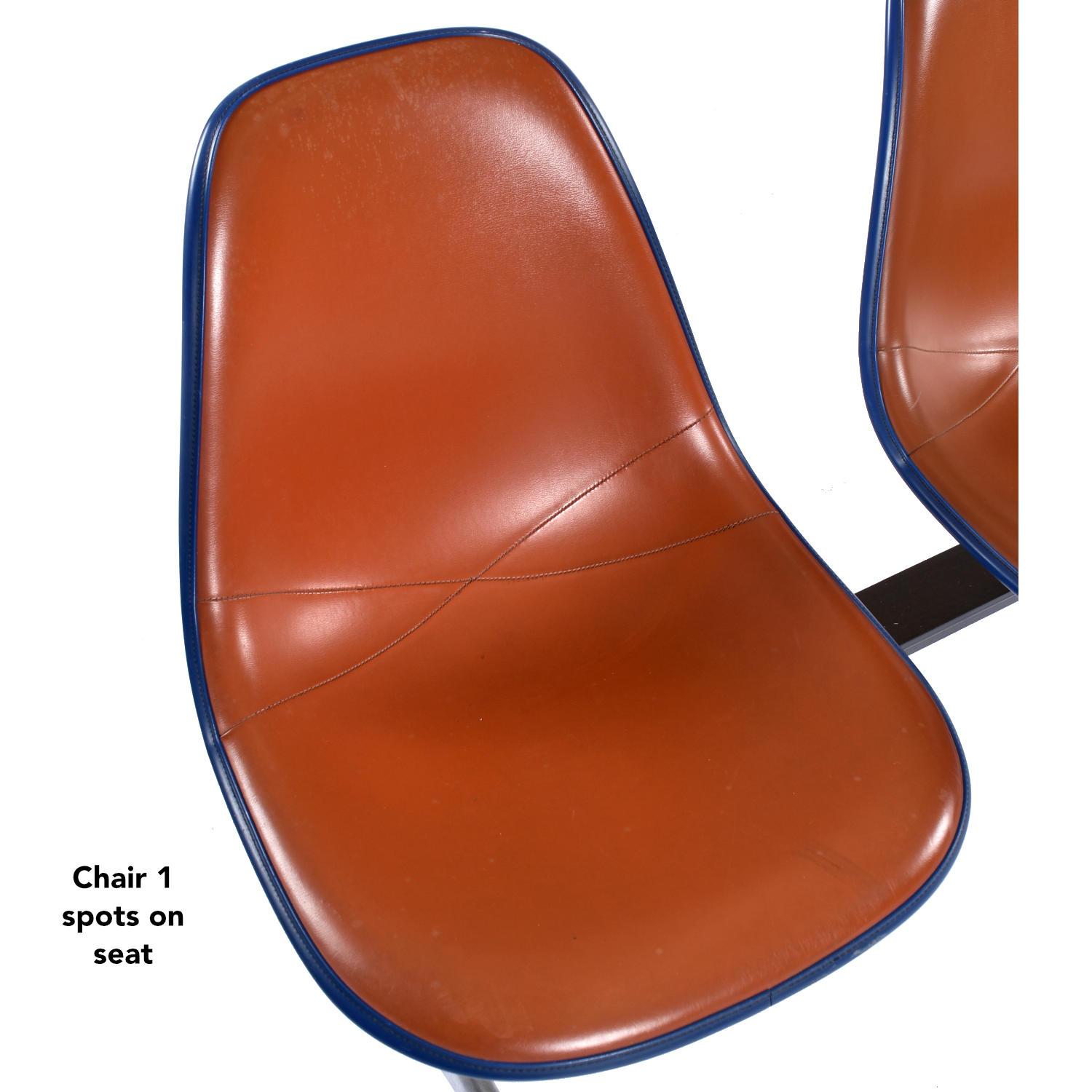 Herman Miller Eames 3-Seat Tandem Bench Eastern Air Lines Red Orange Naugahyde For Sale 1