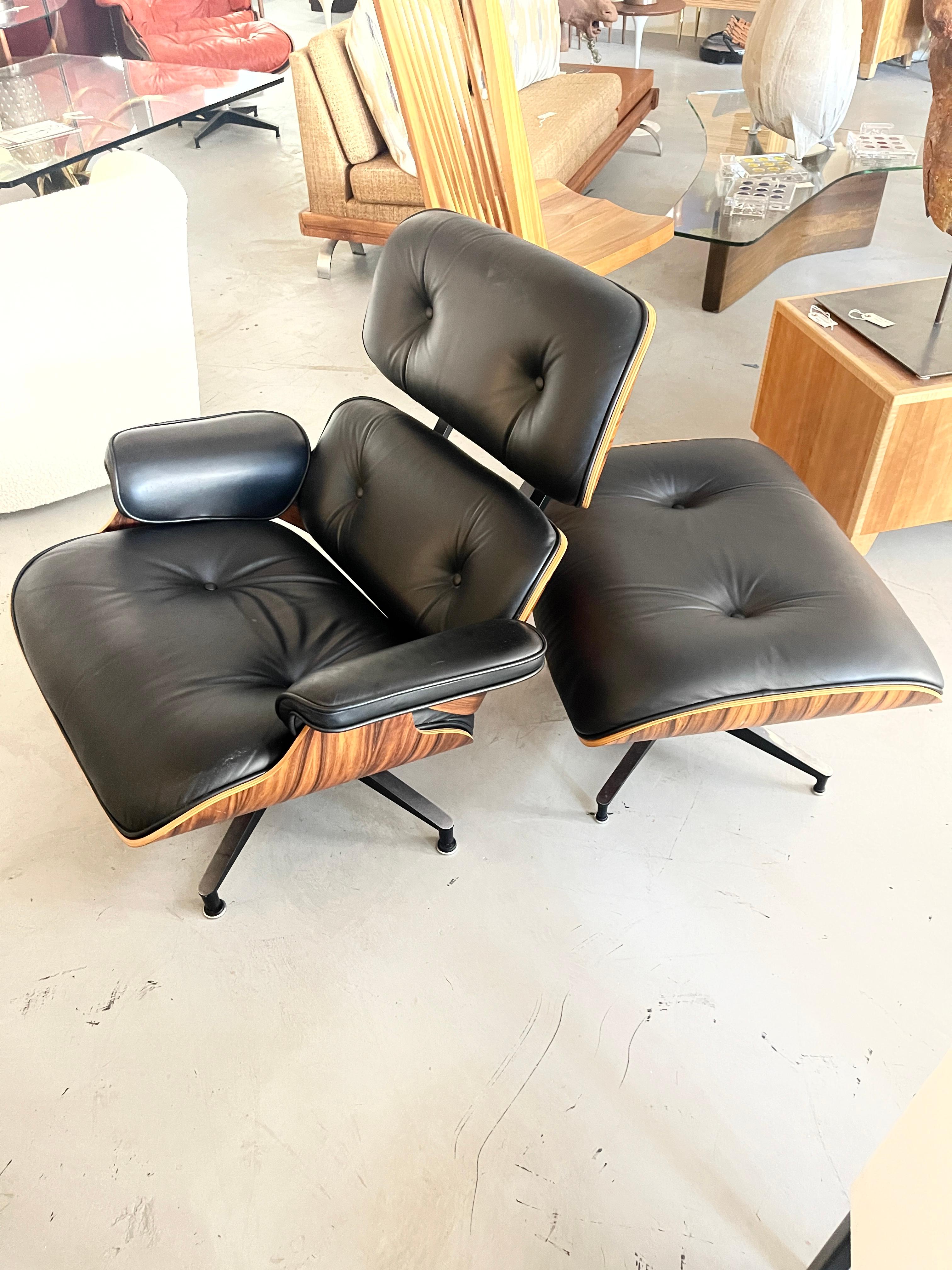Chaise longue et pouf Eames 670/71 d'Herman Miller en palissandre 4