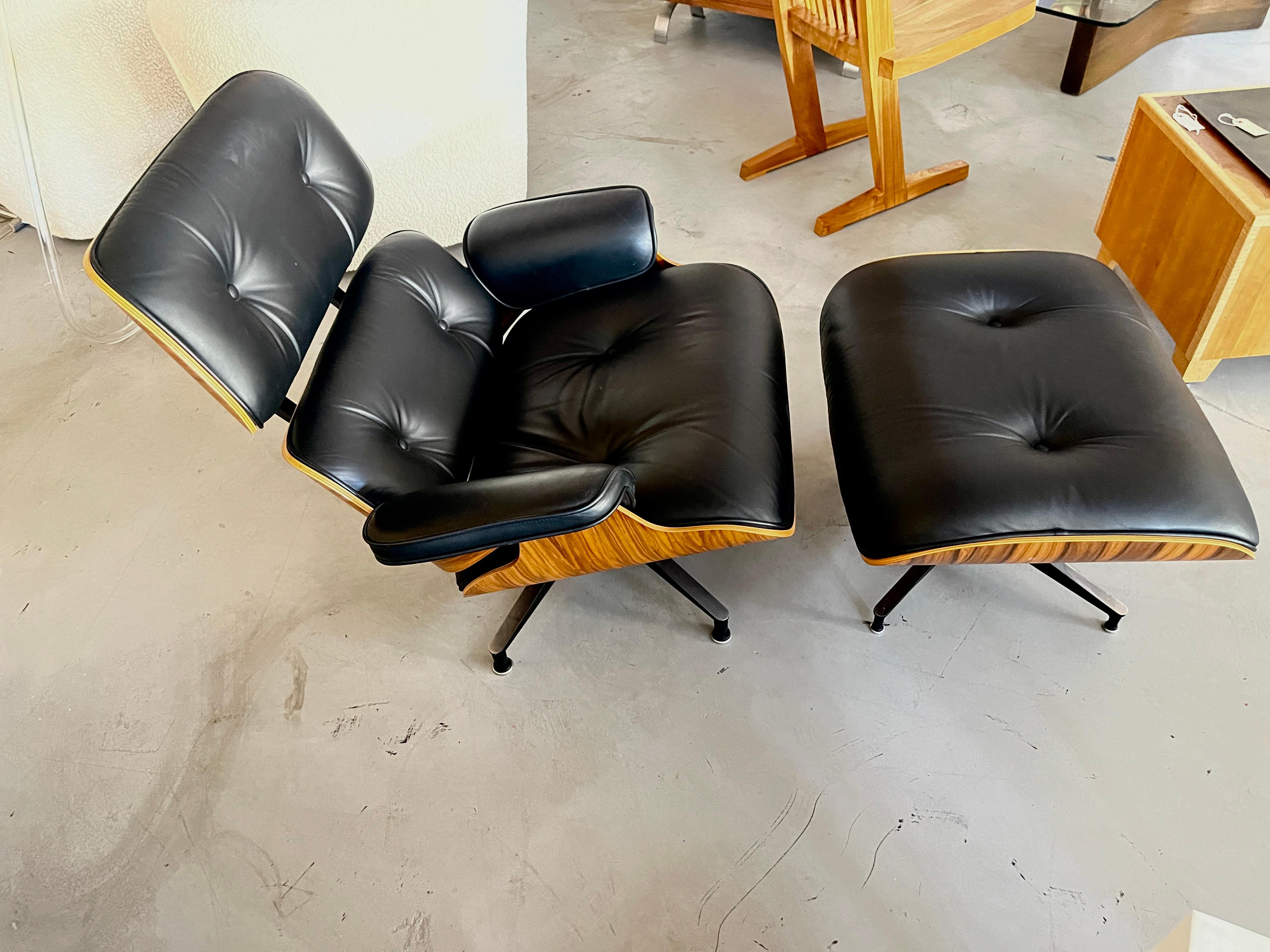 Chaise longue et pouf Eames 670/71 d'Herman Miller en palissandre 2