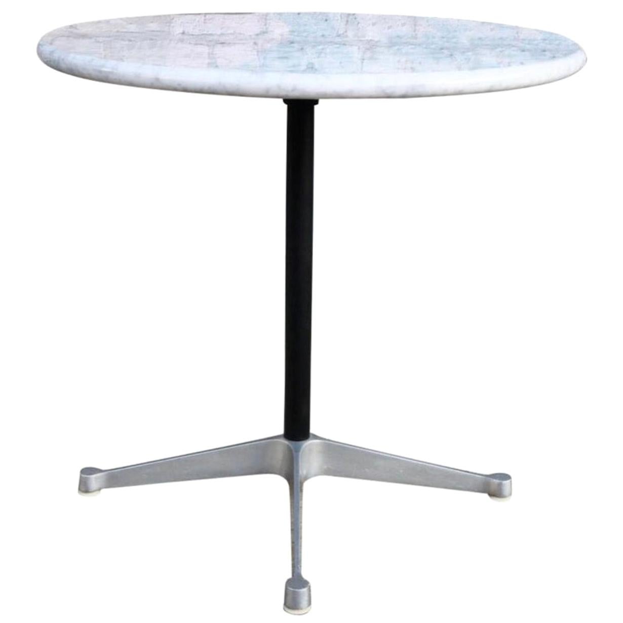 Herman Miller Eames Aluminum Dining Table Base with Custom Carrara Marble Top