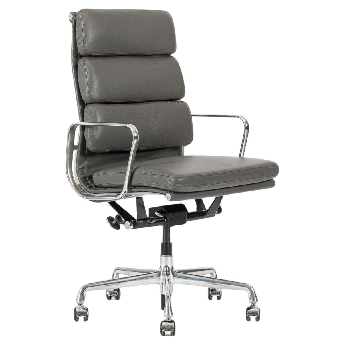 Herman Miller Eames Aluminum Group Tall Gray Leder Bürostuhl Soft Pad