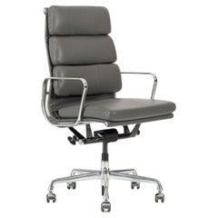 Herman Miller Eames Aluminum Group Tall Gray Leder Bürostuhl Soft Pad