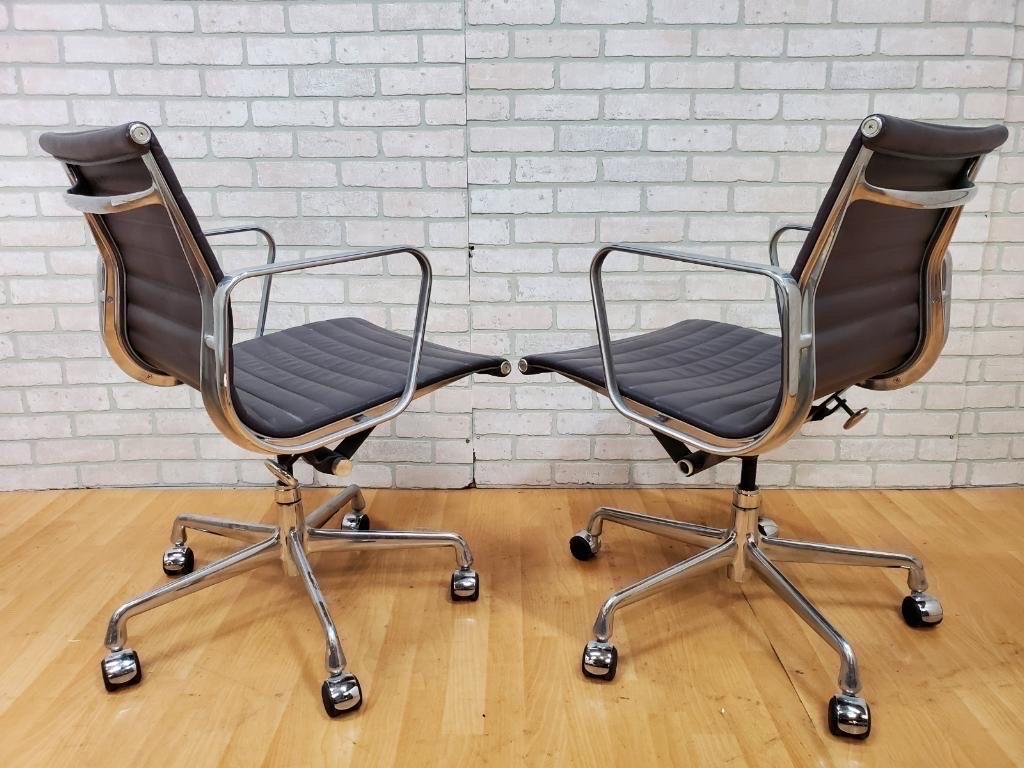 Herman Miller Eames Aluminum Management Group Leather Chair, Set of 2 5