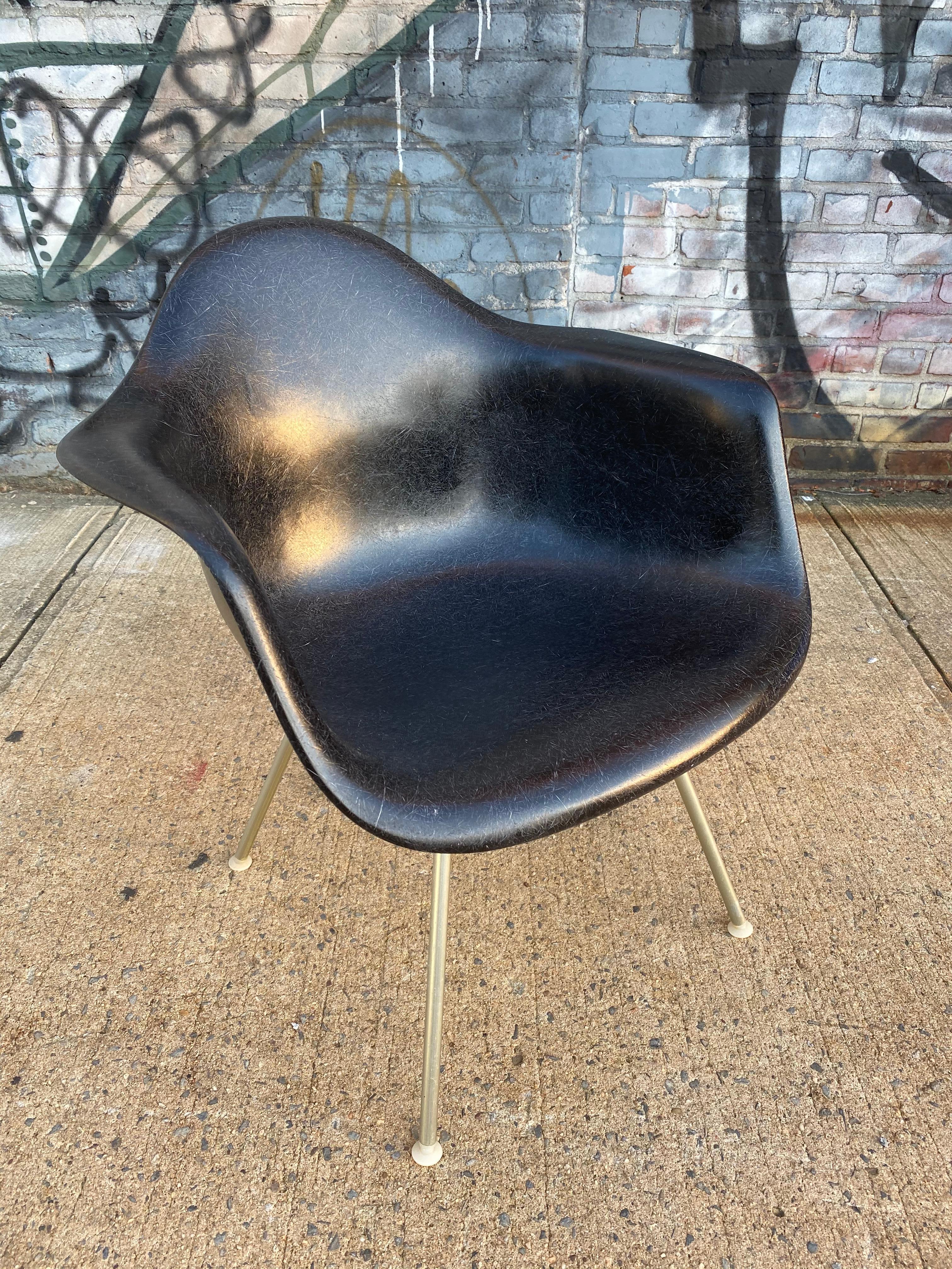 20th Century Herman Miller Eames Black Lounge Armchair model LAX