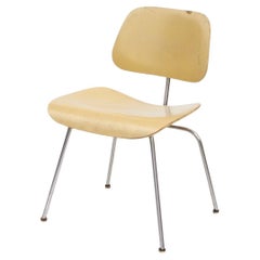 Herman Miller Eames DCM Chair in Butter Yellow - Red Aniline Dye Finish