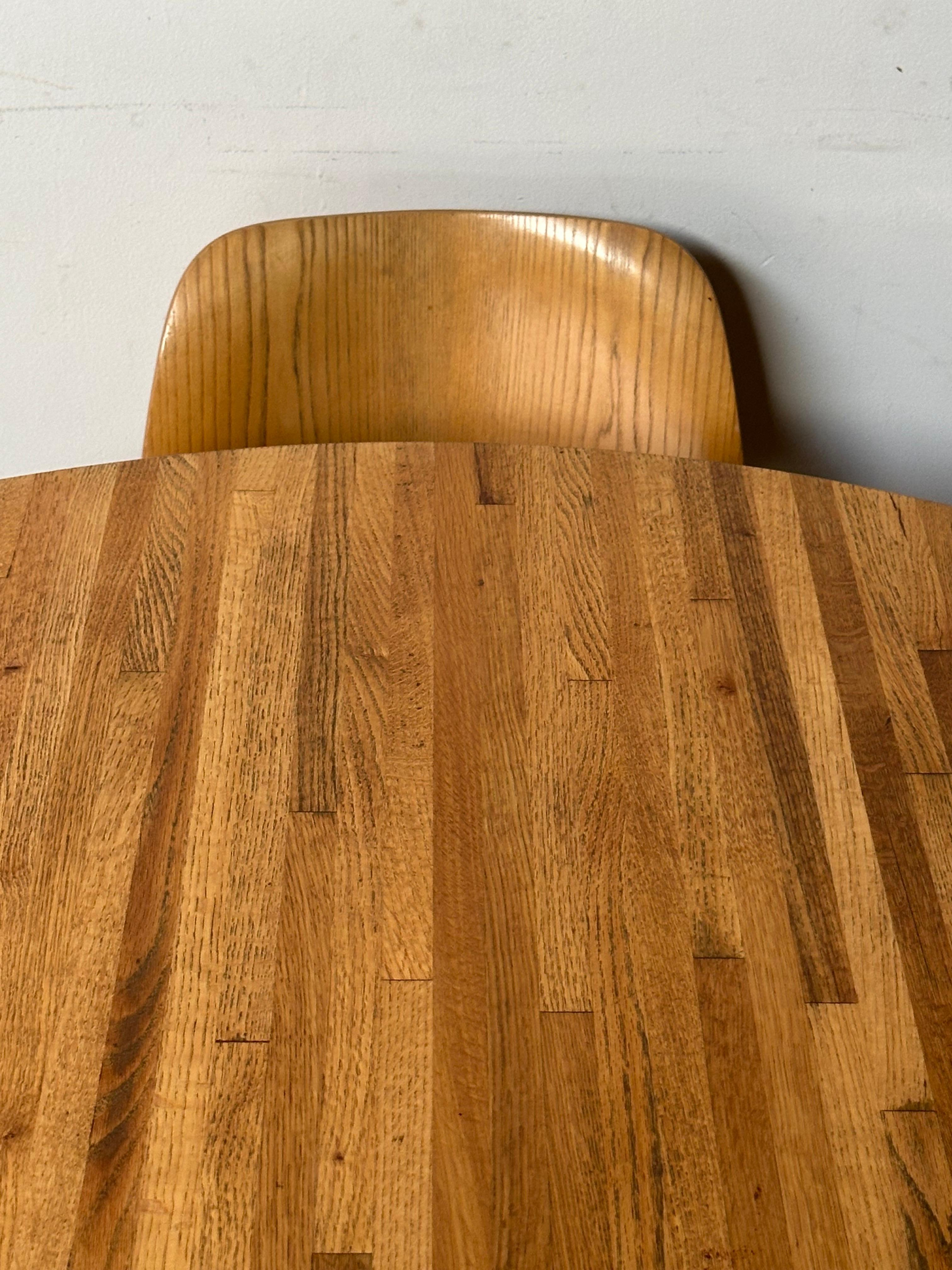 Herman Miller Eames DCM Dining Chair Set with 48” Round Butcher Block Table For Sale 3