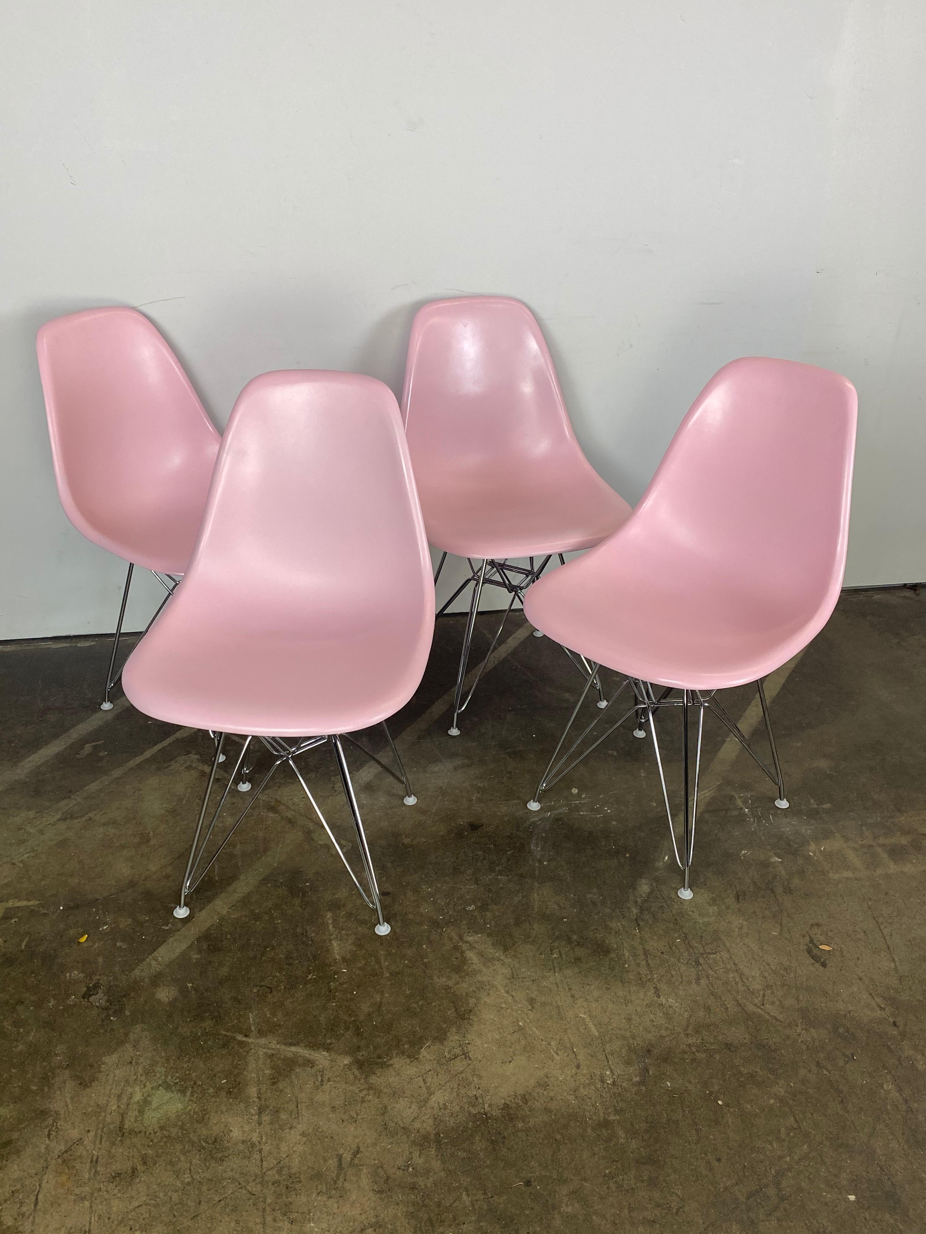 Fiberglass Herman Miller Eames Dining Chairs in Pink