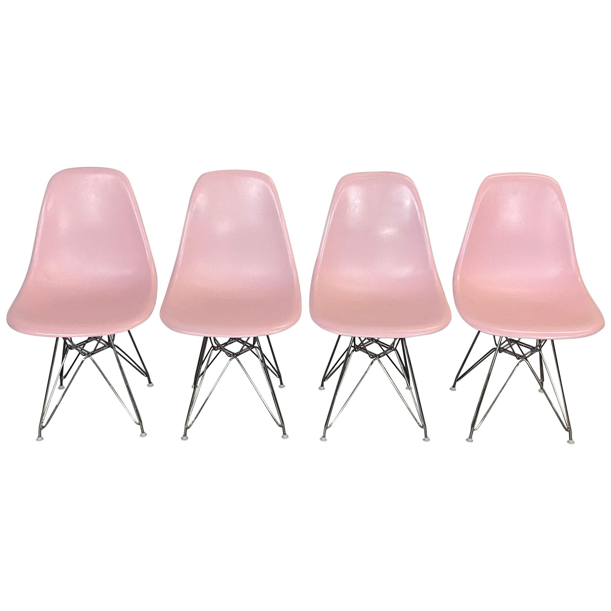 Herman Miller Eames Dining Chairs in Pink at 1stDibs herman miller