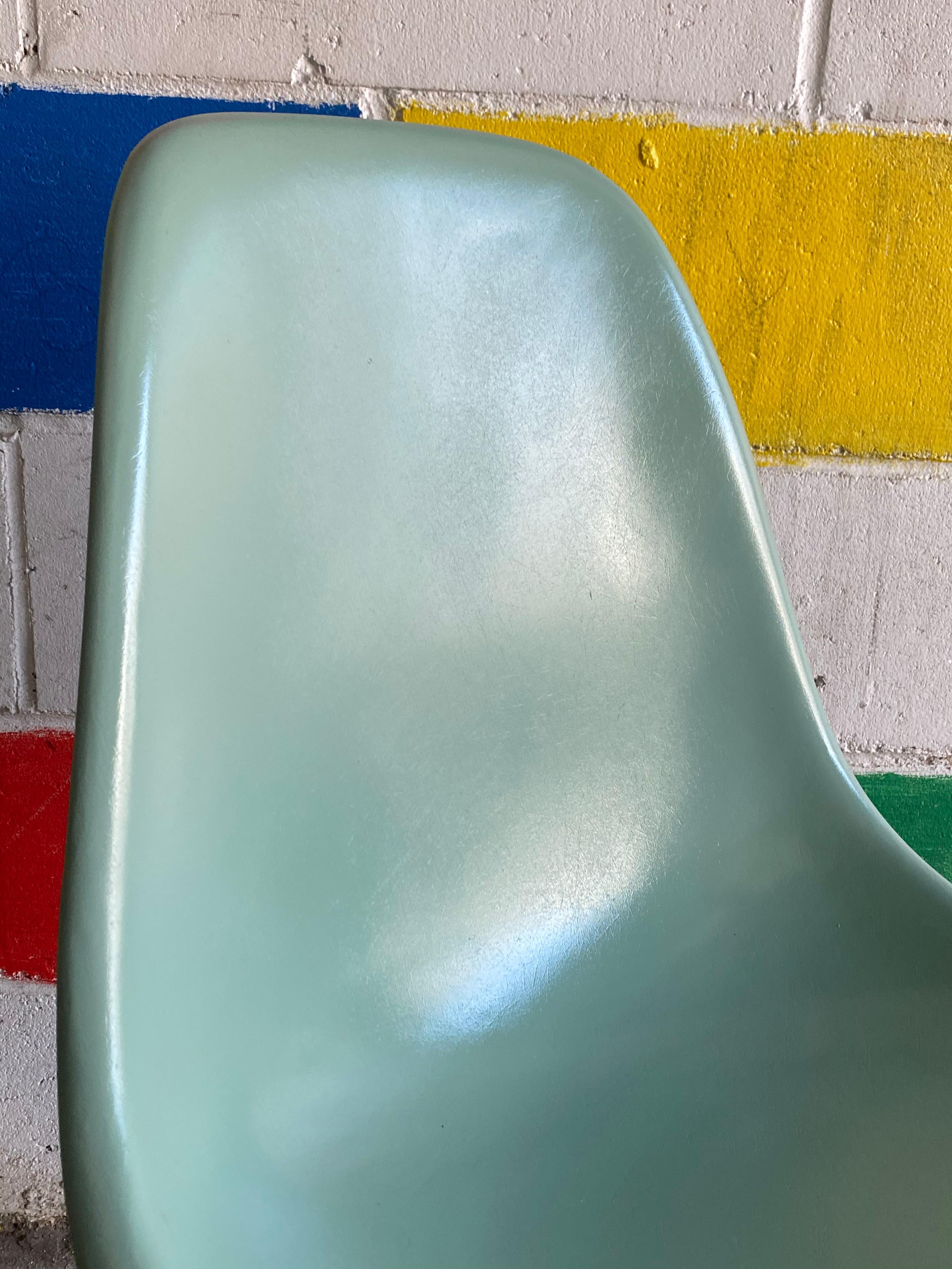 American Herman Miller Eames Dining Chairs in Seafoam Green