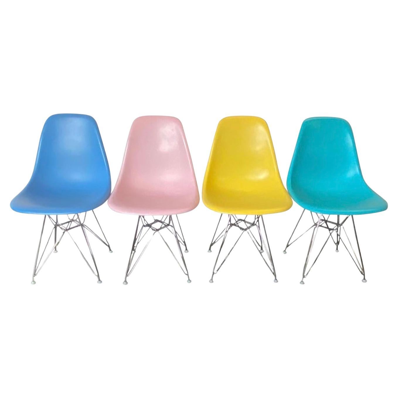 Herman Miller Eames Dining Chairs Set in Pastels