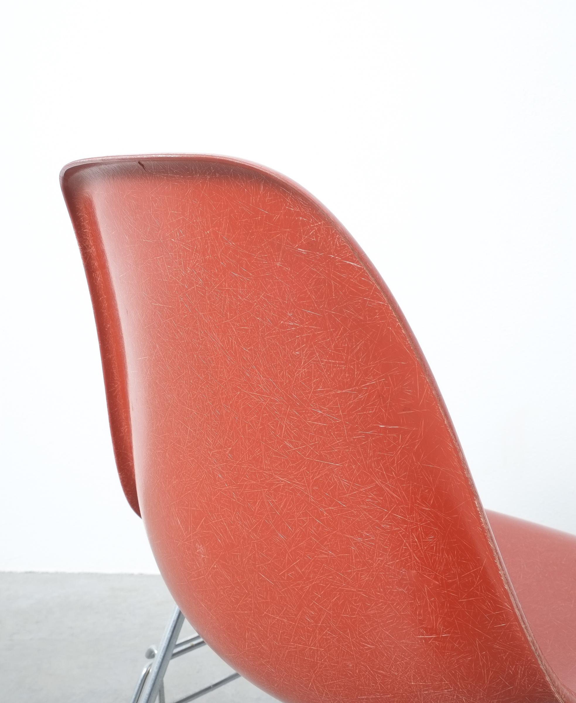 Dyed Herman Miller Eames Dining Chairs Terracotta, circa 1970