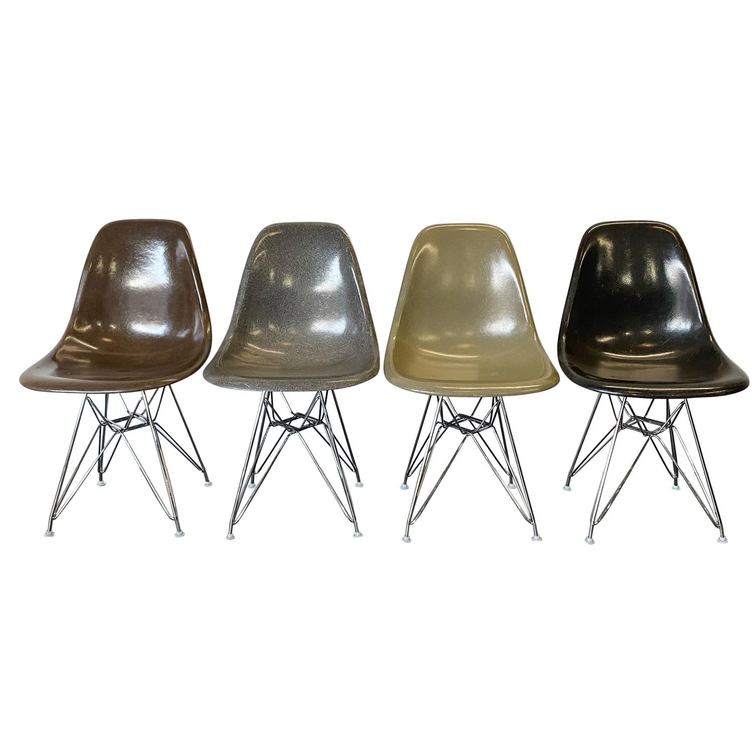 Herman Miller Eames DSR Dining Chairs in Earth Tones