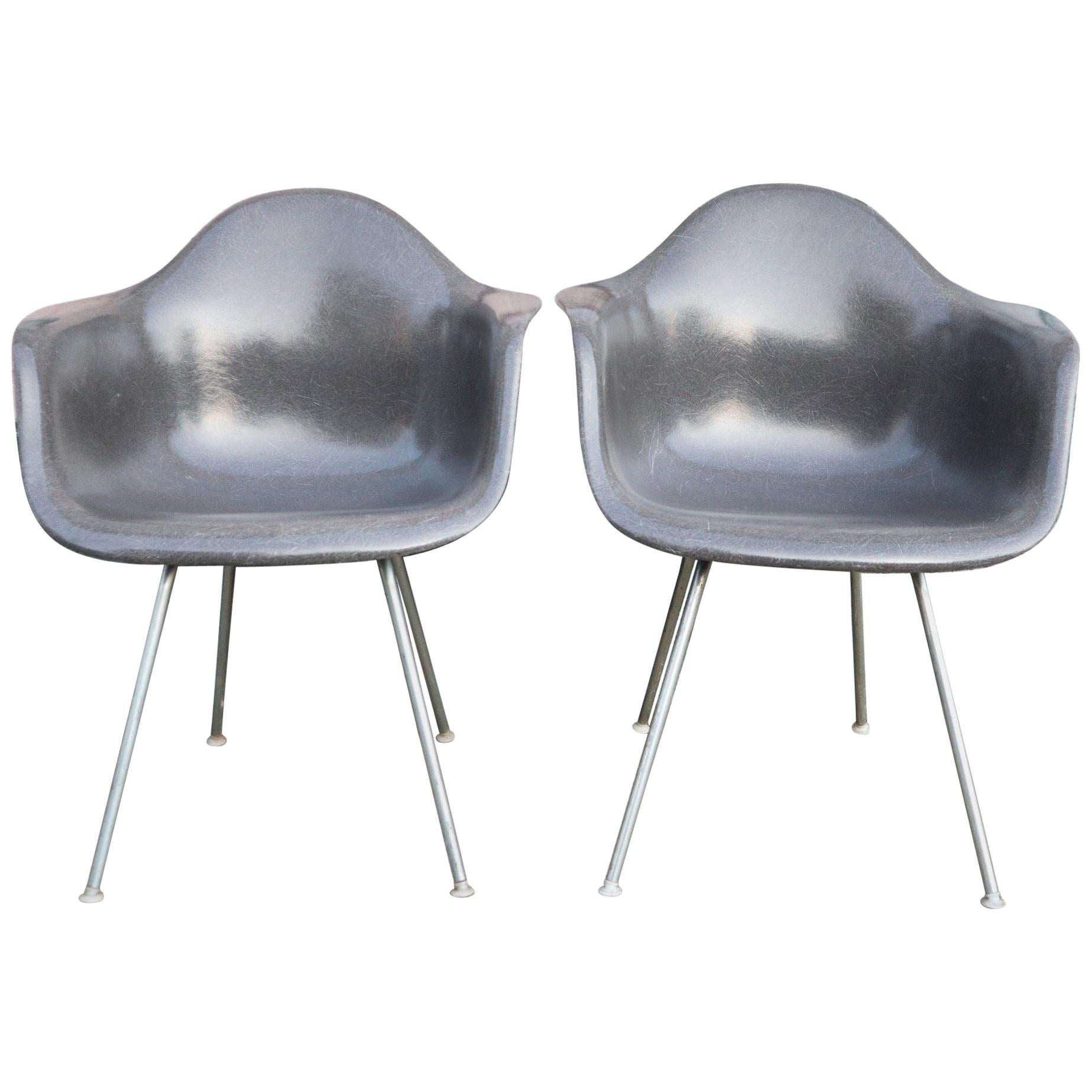 Herman Miller Eames Elephant Grey Armchairs
