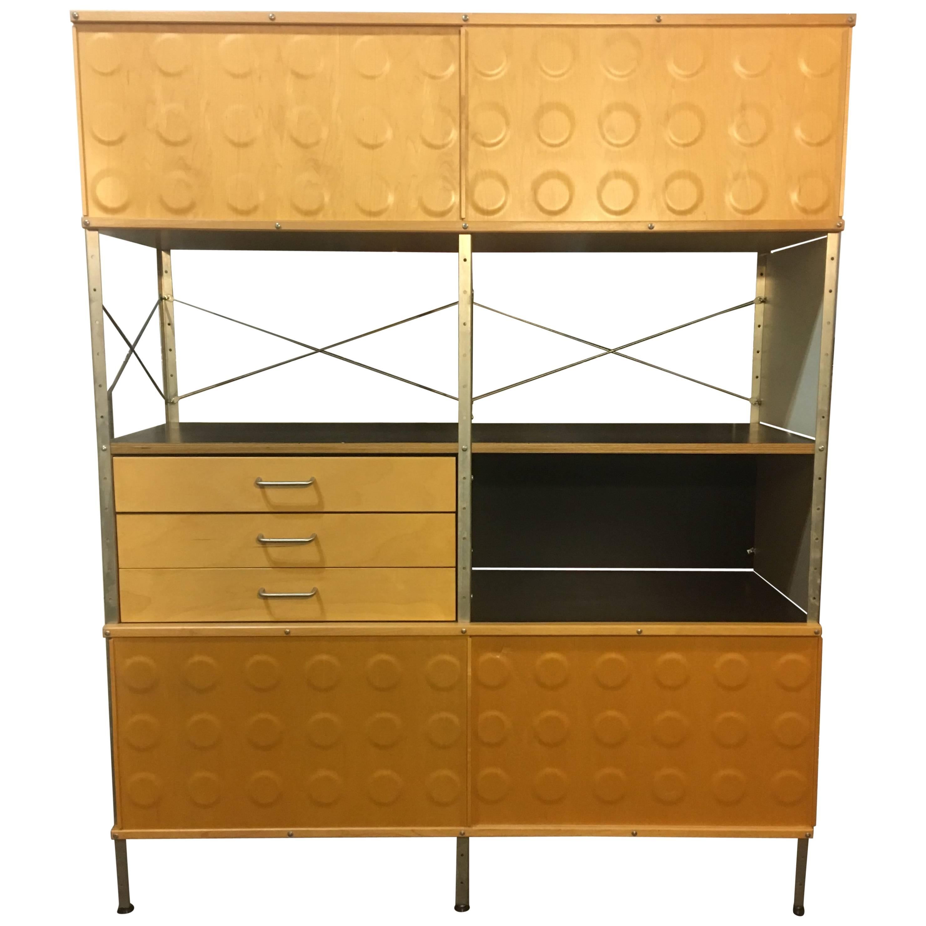Herman Miller Eames ESU cabinet. Contemporary edition in primary colors. Signed. In good condition. No missing parts.