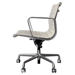 Herman Miller Eames Ivory Leather Management Desk Chair with Pneumatic Lift