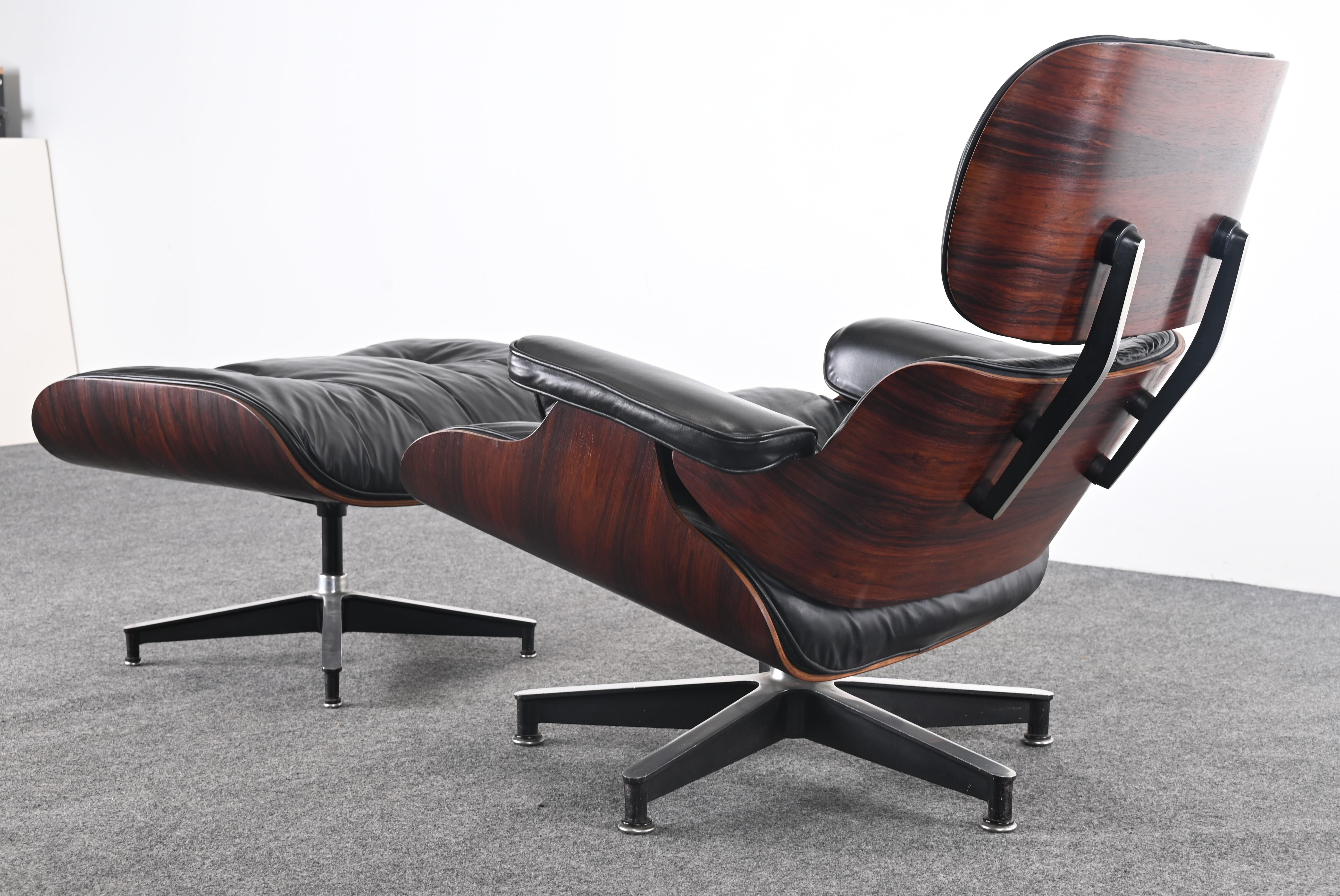 Herman Miller Eames Loungesessel und Ottomane 670/671, 2. Generation, 1963 im Angebot 3