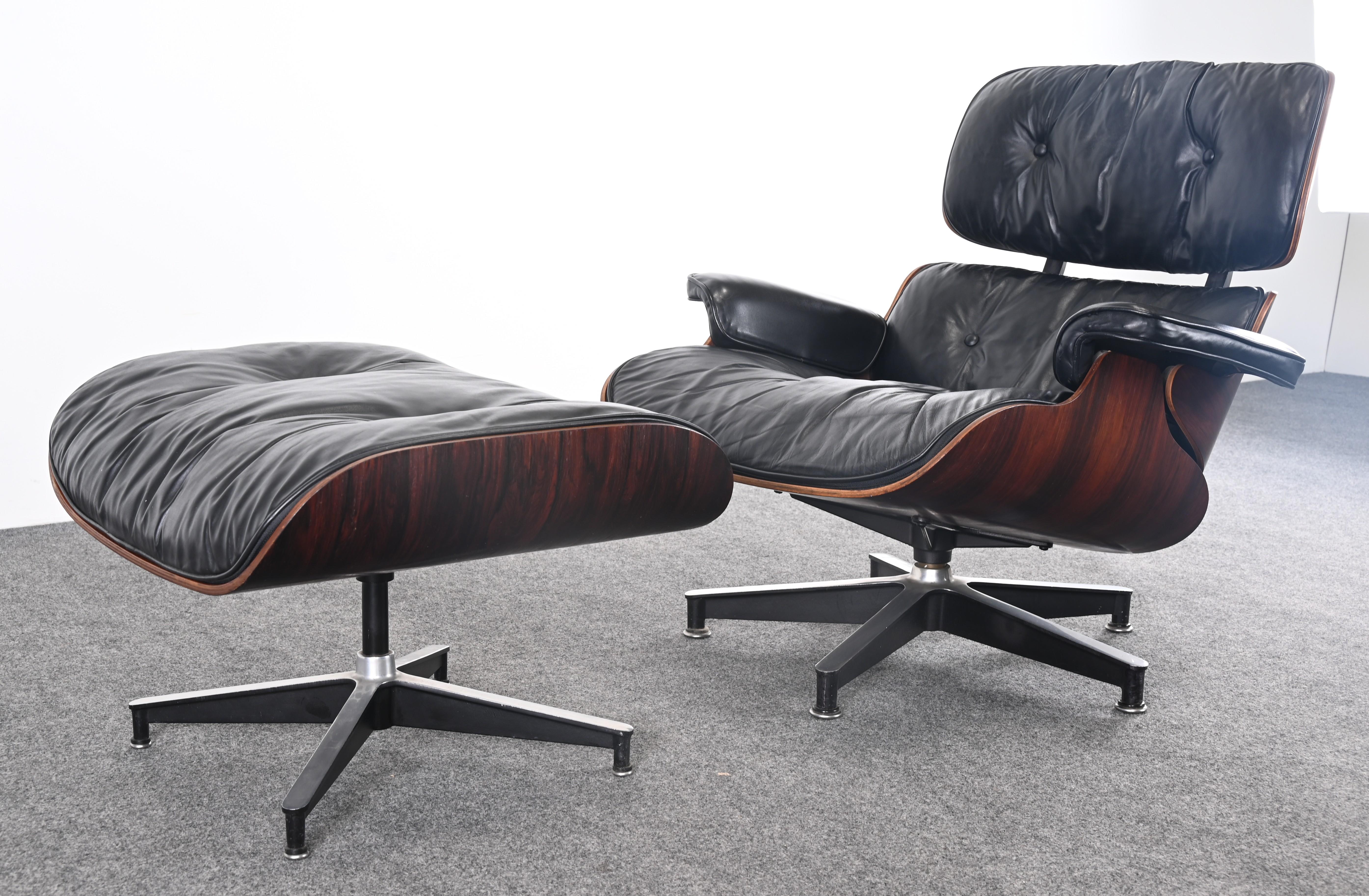 Herman Miller Eames Loungesessel und Ottomane 670/671, 2. Generation, 1963 im Angebot 4